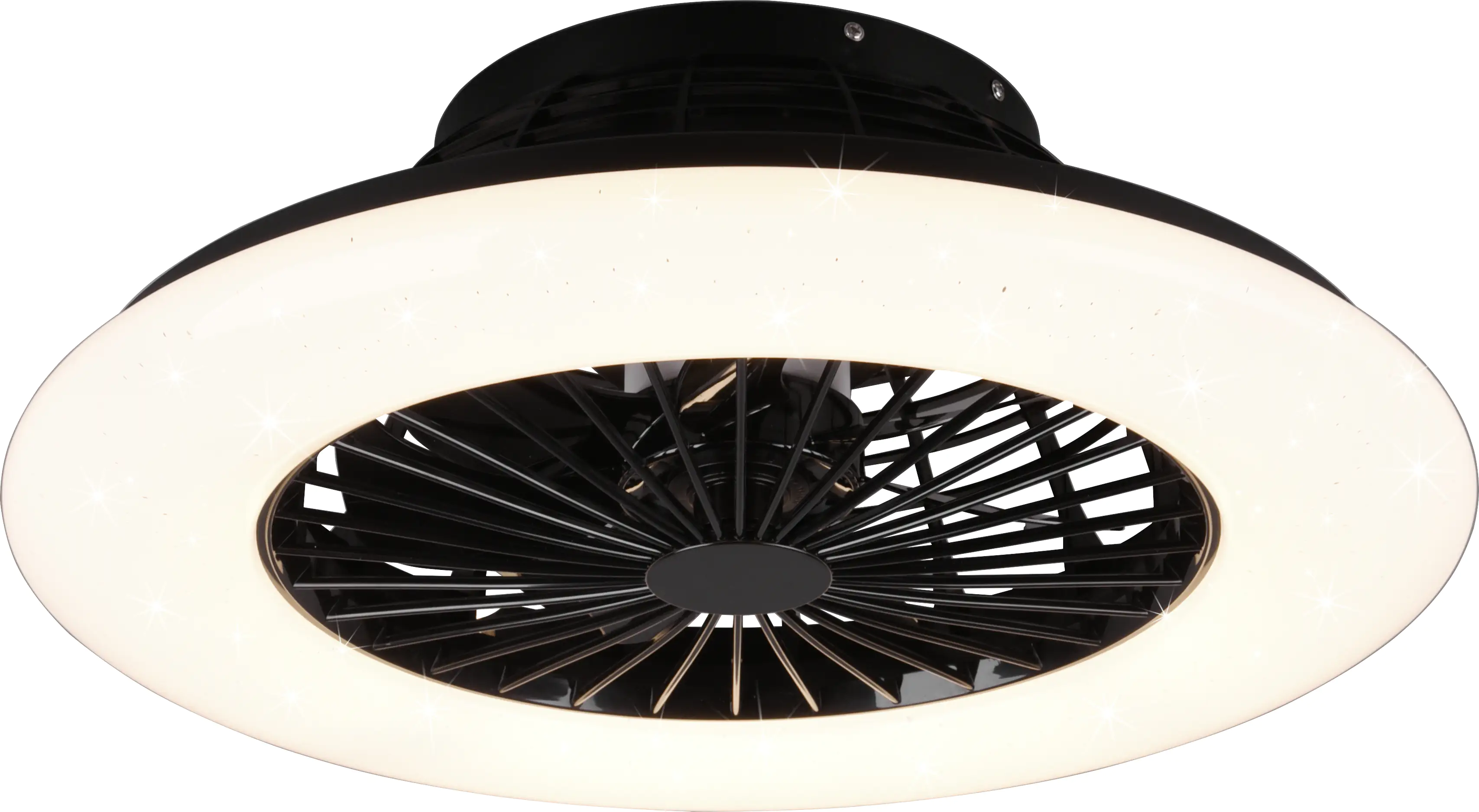 Reality LED Deckenleuchte Stralsund mit Ventilator weiß-schwarz Ø 50 cm Reality LED Deckenleuchte Stralsund mit Ventilator weiß-schwarz Ø 50 cm