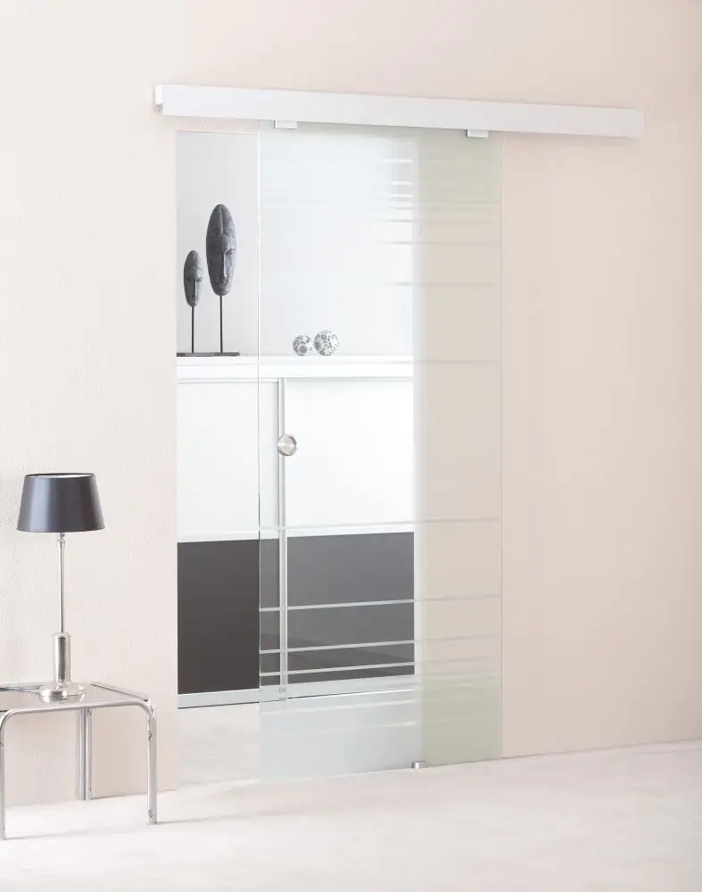 Schiebetürflügel ESG mit einem hochwertigem keramischem Siebdruck