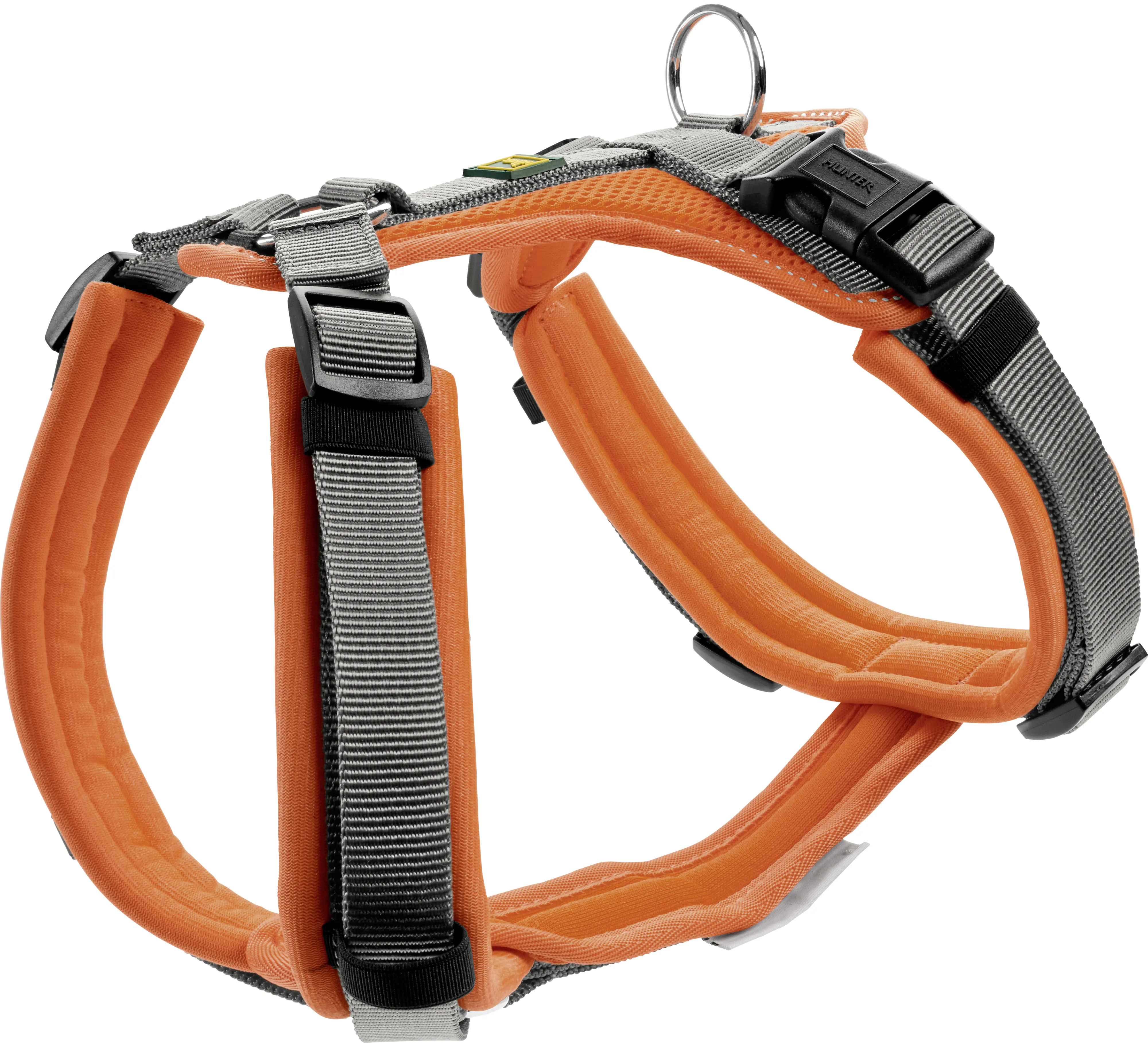 Hunter Hundegeschirr Maldon Up mit Griff XS-S orange/grau