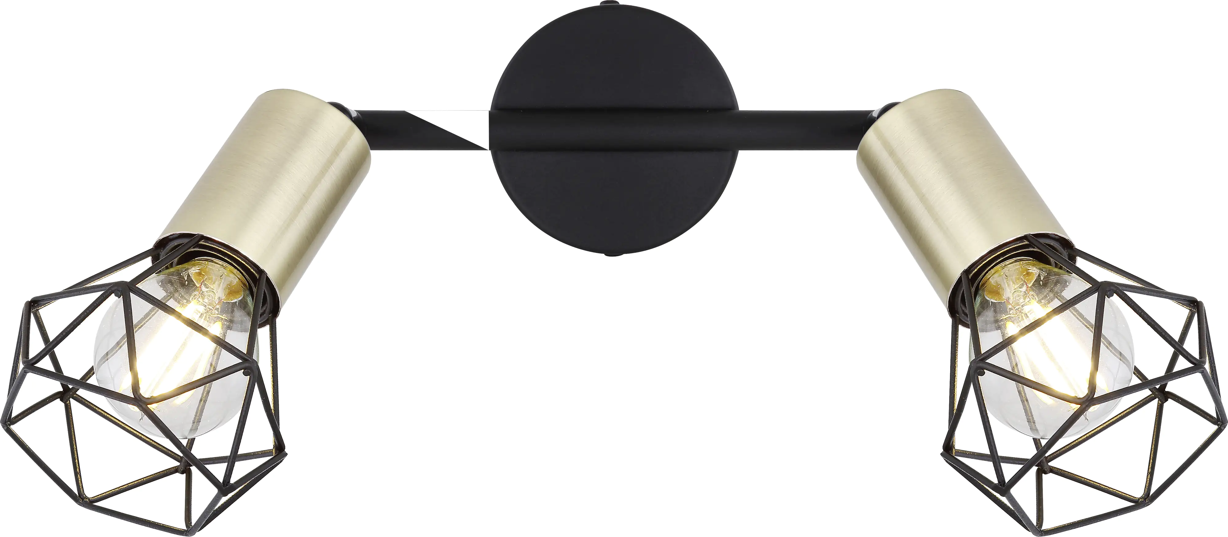 Globo 2er Spot Xara l schwarz-messing 22 x 8 cm E14, max.40 W