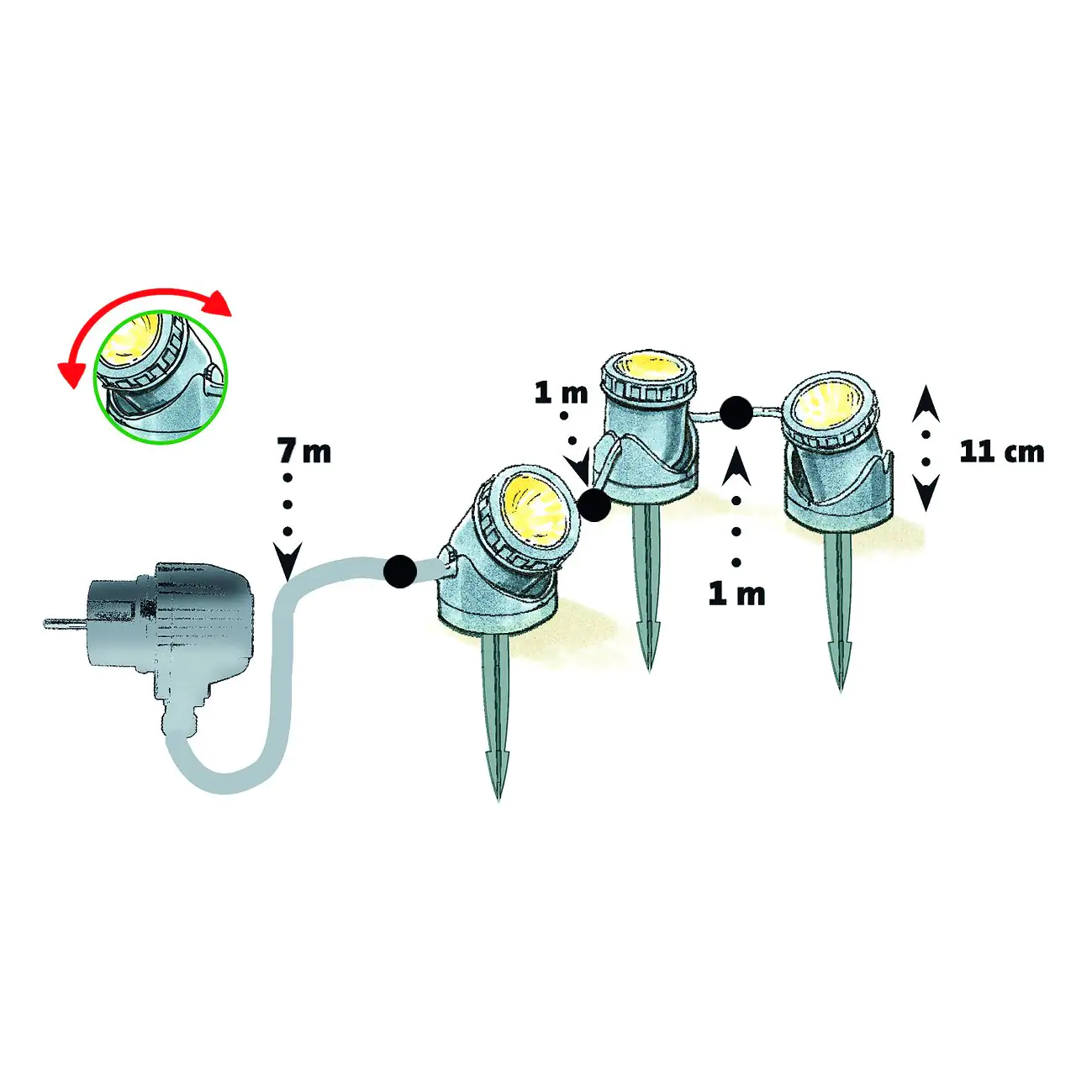Heissner Teich- und Gartenlicht HighPower LED U403-T 3er Set Heissner Teich- und Gartenlicht HighPower LED U403-T 3er Set
