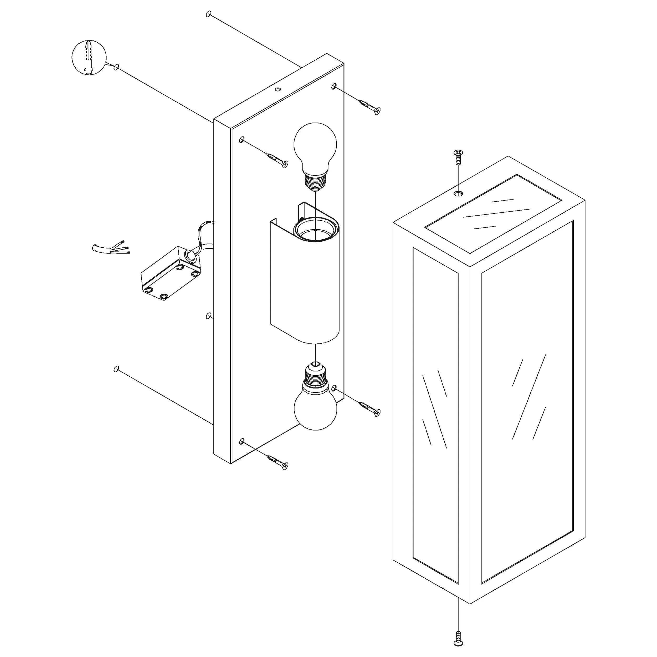 Eglo Wandleuchte Amezola schwarz 38 x 11 cm E27