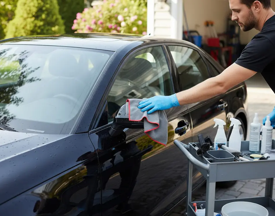 Walser Cockpit Reinigungstücher 2in1 10x Mikrofasertuch mit Bürste 40x40 cm