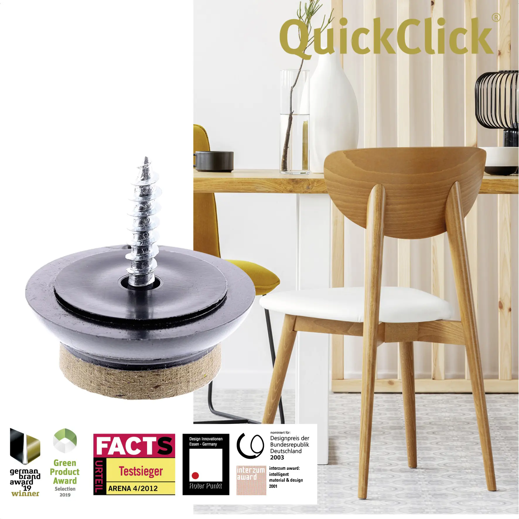 Wagner Möbelgleiter zum Anschrauben Syno braun schwarz Ø 20 mm - 4 Stück  Wagner Möbelgleiter zum Anschrauben Syno braun schwarz Ø 20 mm - 4 Stück