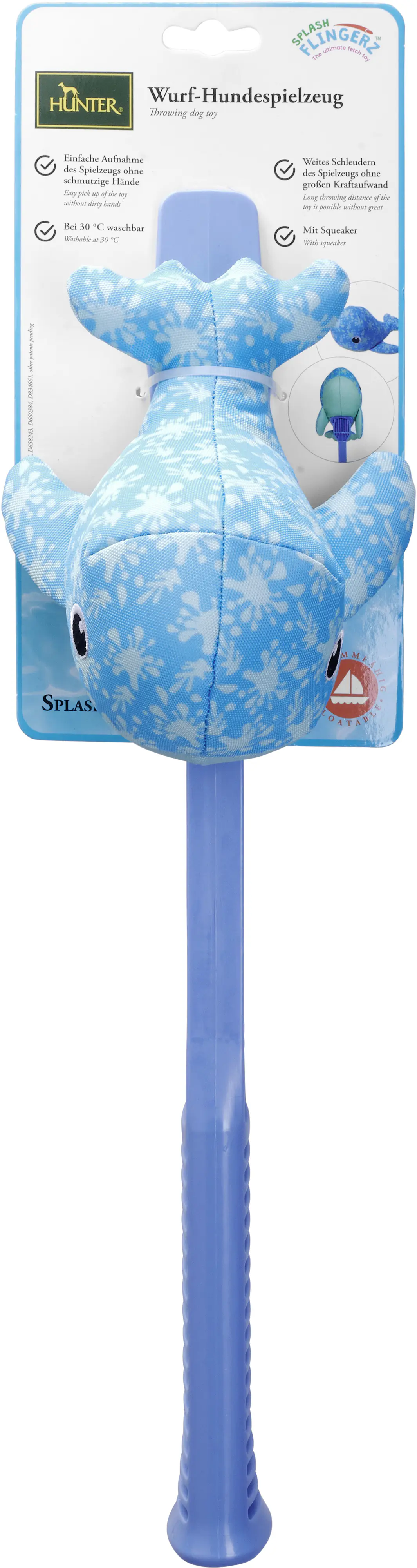Hunter Hundespielzeug Flingerz Splash Wal 59 cm blau