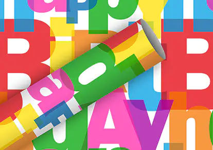 Braun & Company Geschenkpapier Birthday 2 m x 70 cm