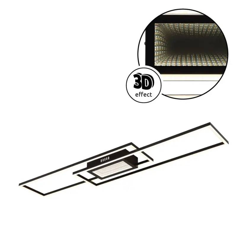 Globo Deckenleuchte Saunders 96 x 19,6 cm schwarz CCT