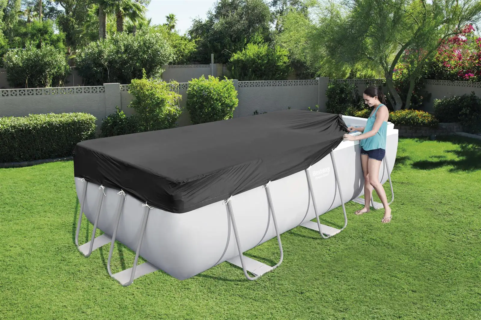 Bestway Flowclear PVC-Abdeckplane Maße: 396 x 185 / 412 x 201 cm