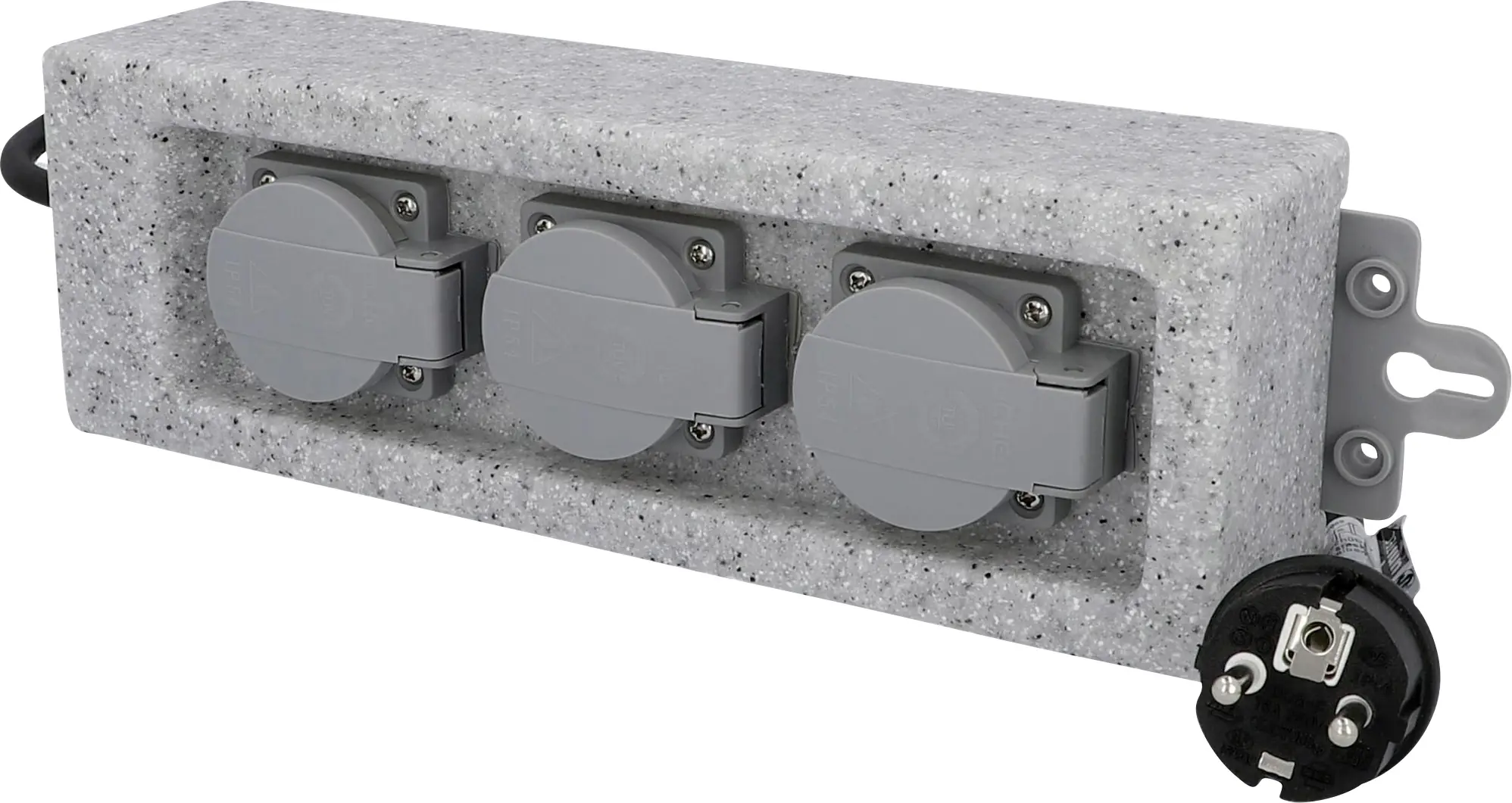 Unitec Steckdosenleiste 3-fach 1,5m für Außen, granitoptik Unitec Steckdosenleiste 3-fach 1,5m für Außen, granitoptik