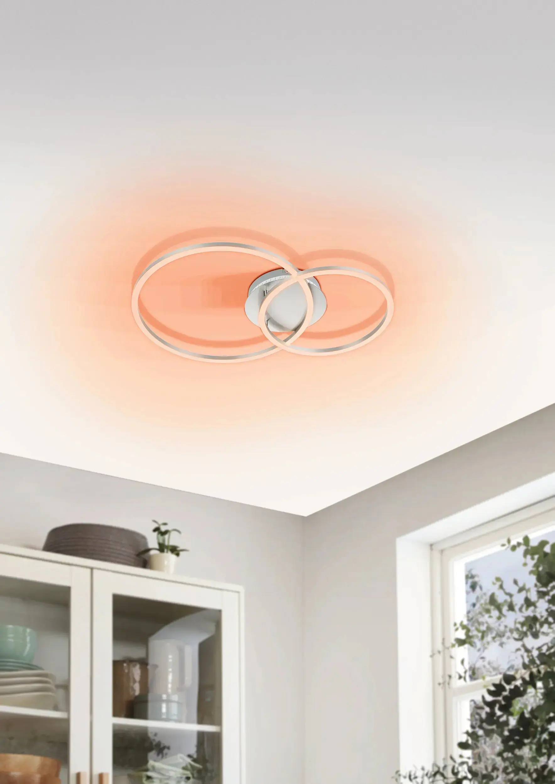 Eglo LED Deckenleuchte Palmaves 3 nickel matt 55 x 39 cm