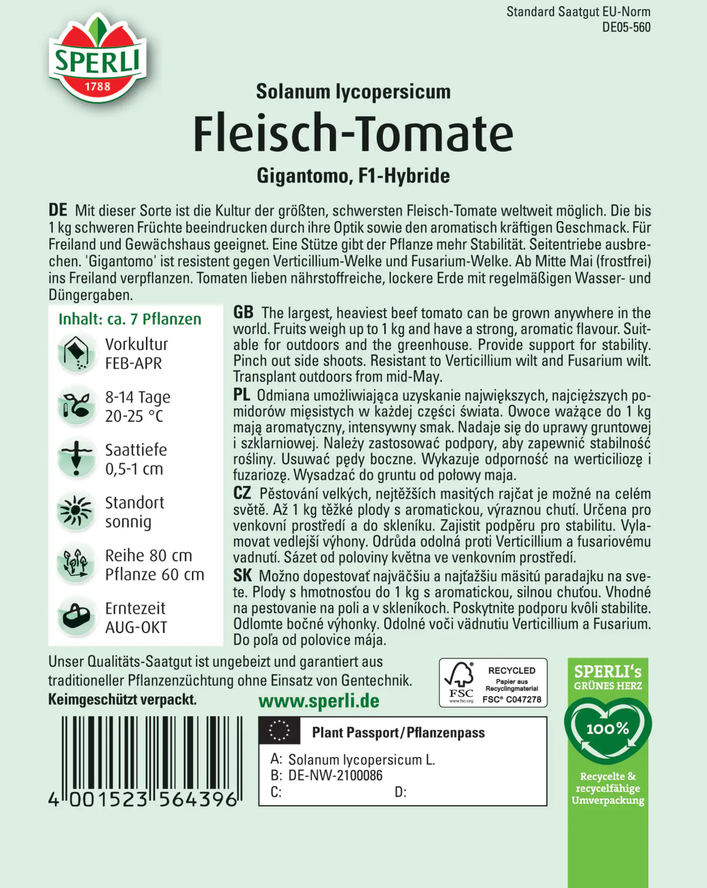 Sperli Fleisch-Tomate Gigantomo F1