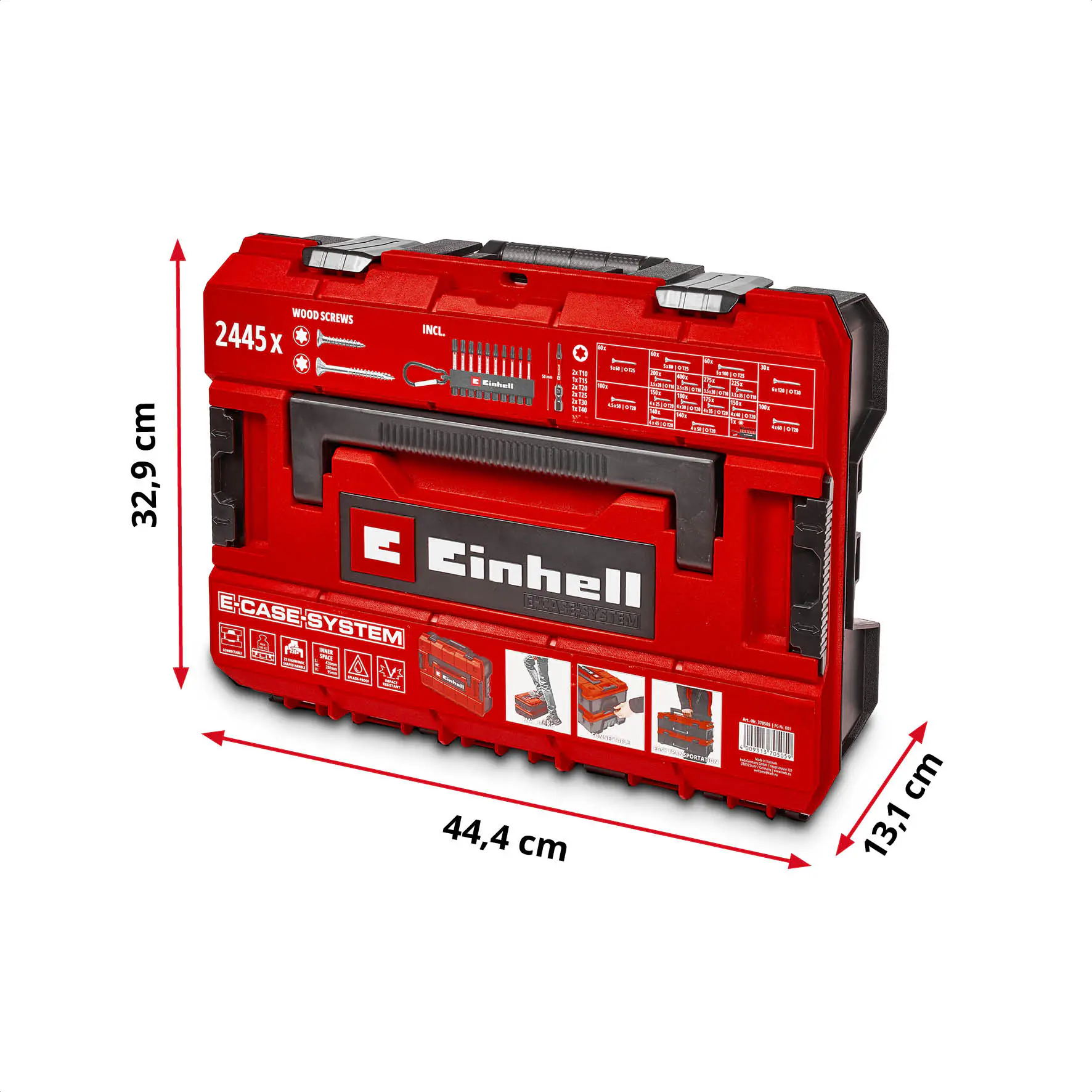 Einhell Schraubenset mit Bits in E-Case-Koffer 2.445-teilig