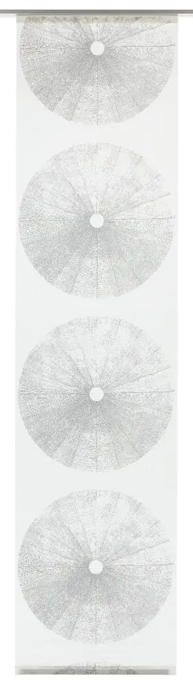 Gardinia Flächenvorhang Tree weiß-grau, 60 x 245 cm