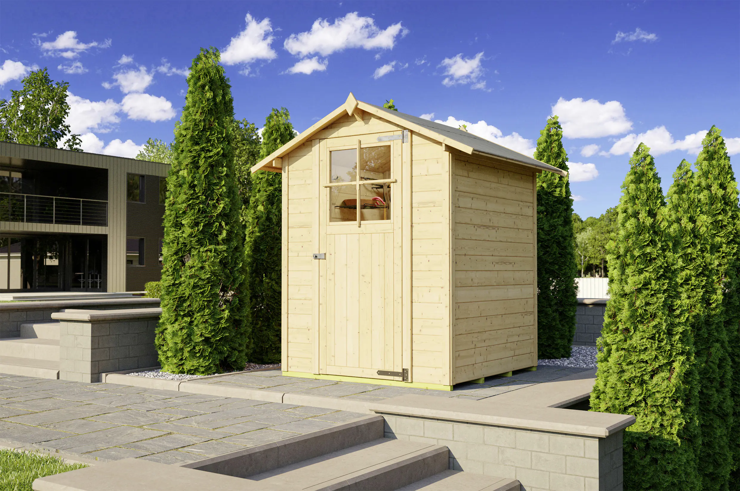 Weka Gartenhaus Agda 152 x 148 cm natur mit Fußboden