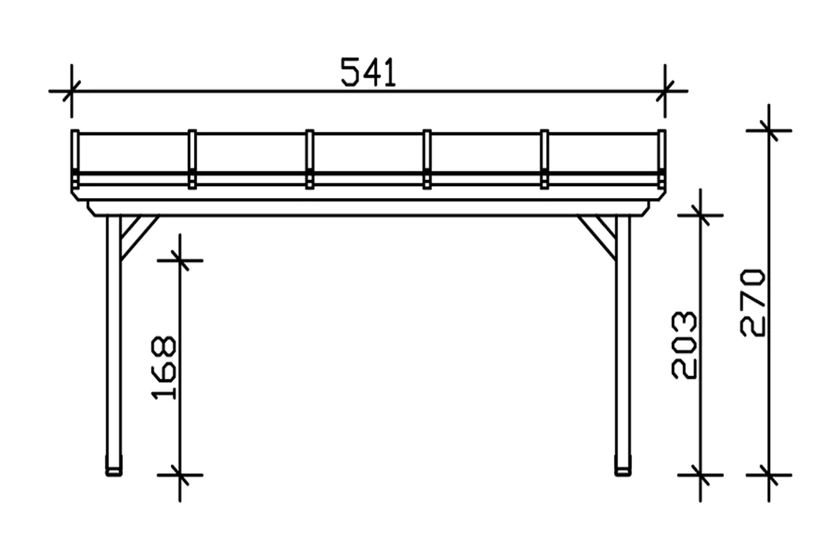 SKAN HOLZ Terrassenüberdachung Ancona 541 x 250 cm Leimholz