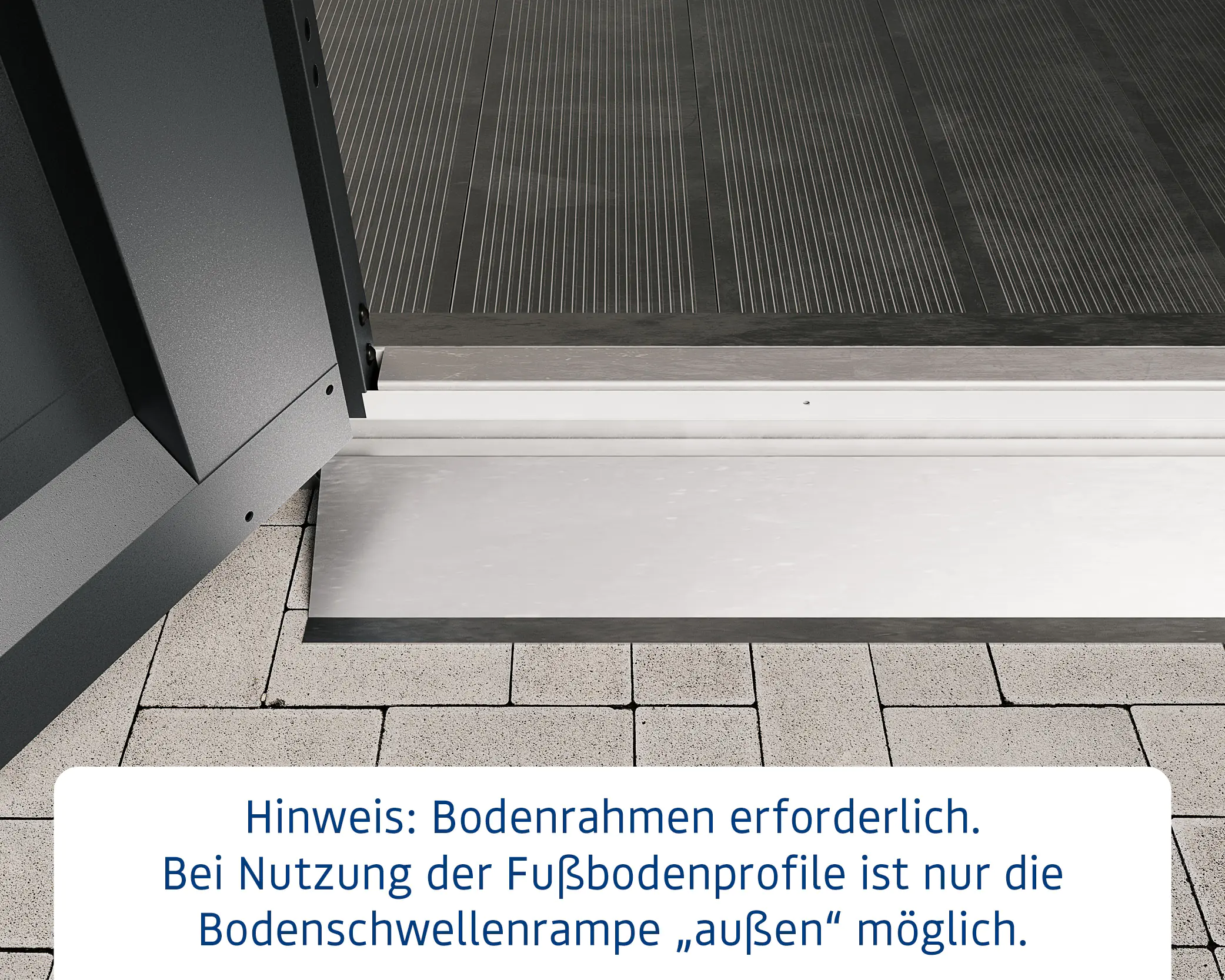 EcoStar Bodenschwellenrampe innen & außen für 2-flg. Tür EcoStar Bodenschwellenrampe innen & außen für 2-flg. Tür