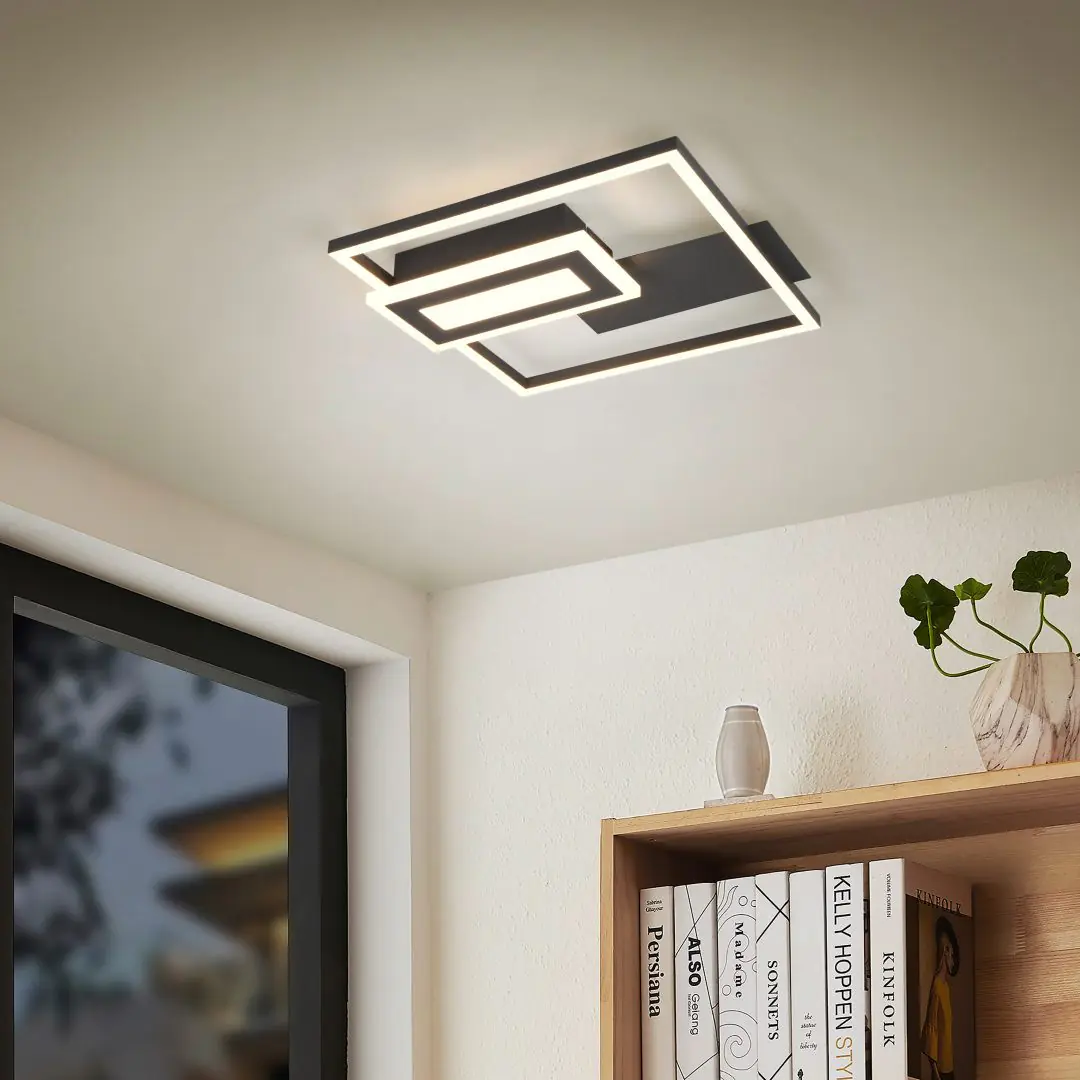 Trio Leuchten LED Deckenleuchte Spiro 22W schwarz matt Trio Leuchten LED Deckenleuchte Spiro 22W schwarz matt