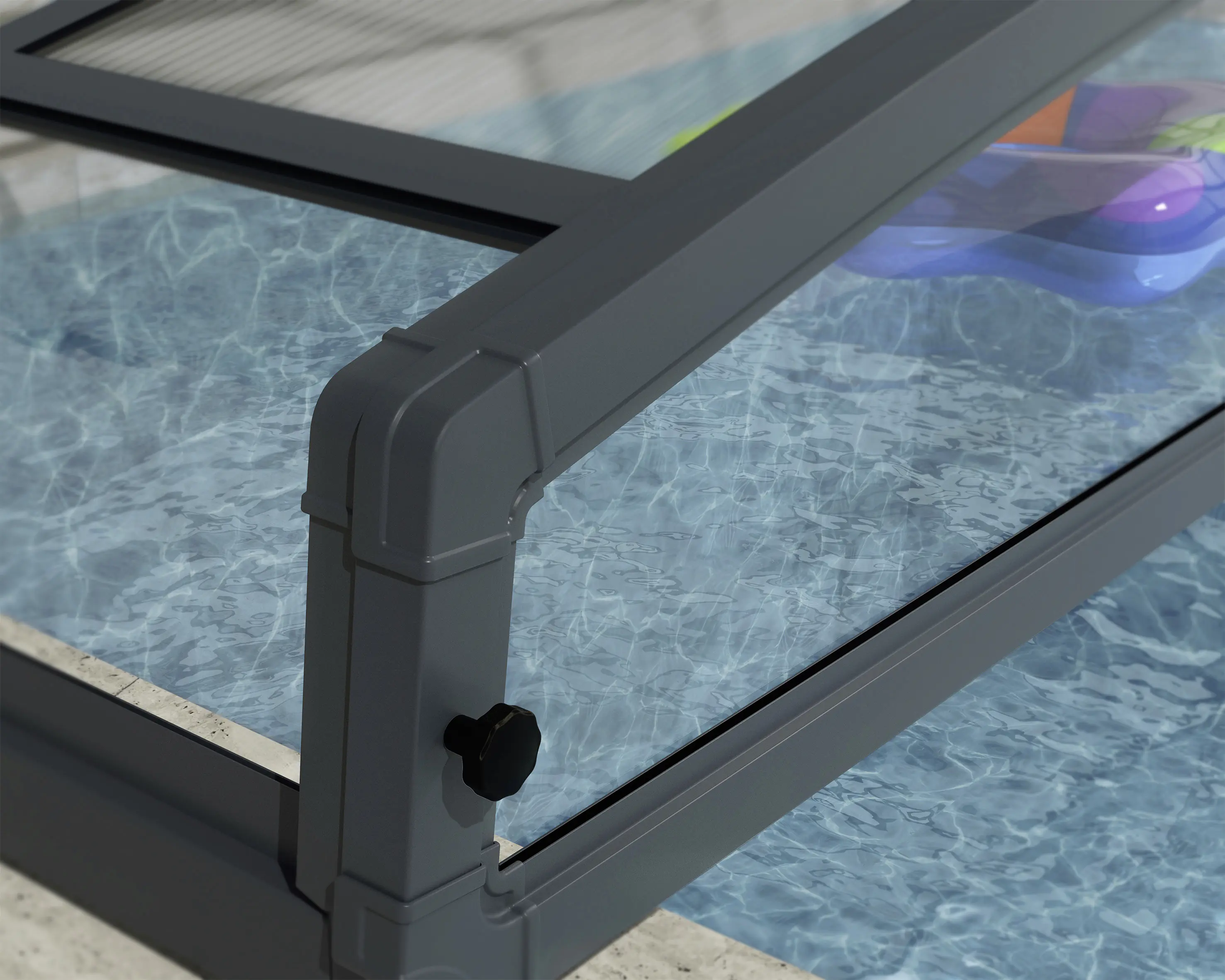 Canopia Poolüberdachung Majorca, 6,70 x 4,57, grau Aluminiumrahmen mit Polycarbonatplatten