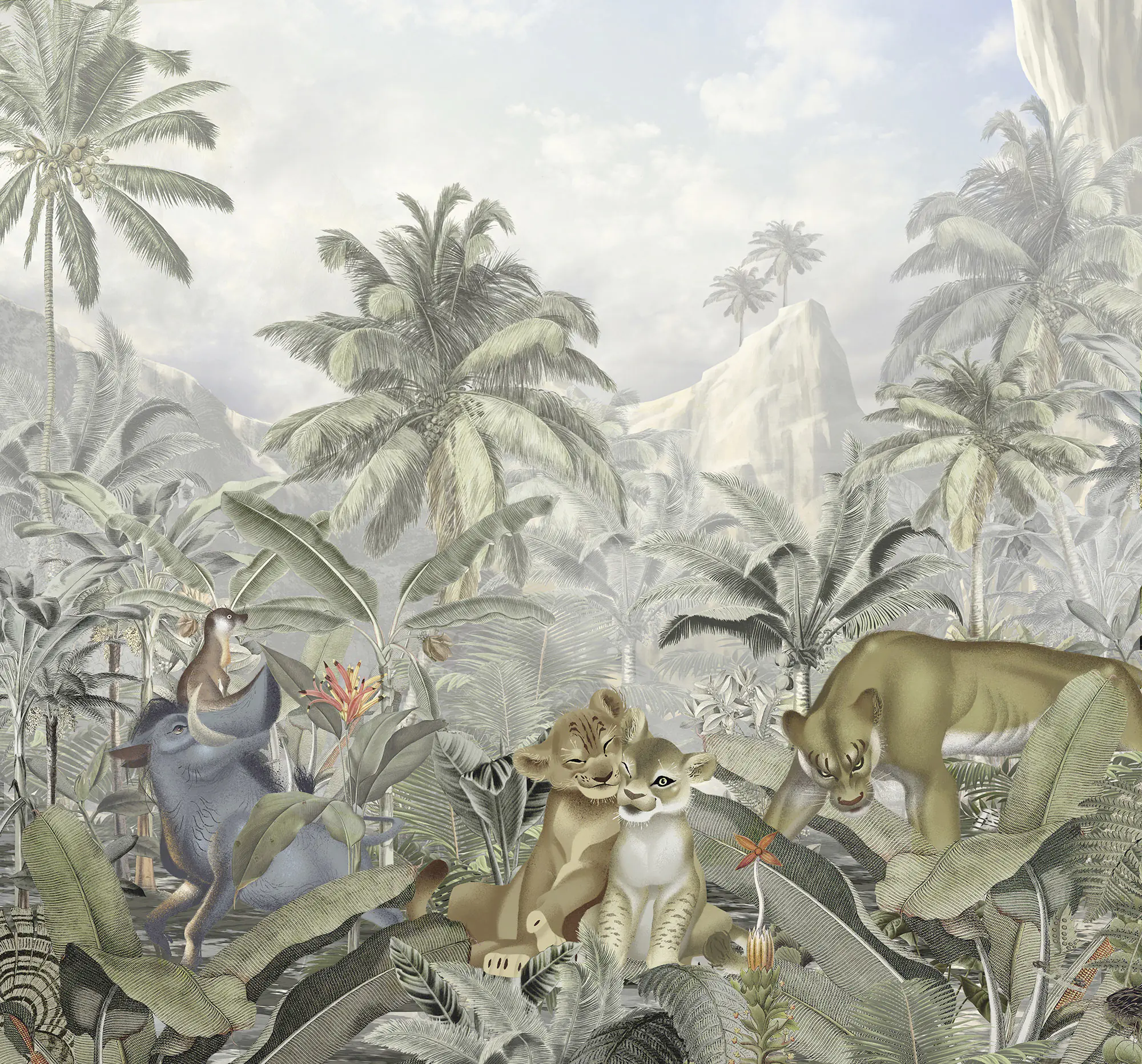 Komar Vlies Fototapete Lion King Hills 300 x 280 cm