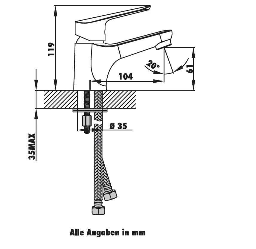 Primaster Waschtischarmatur Monza verchromt