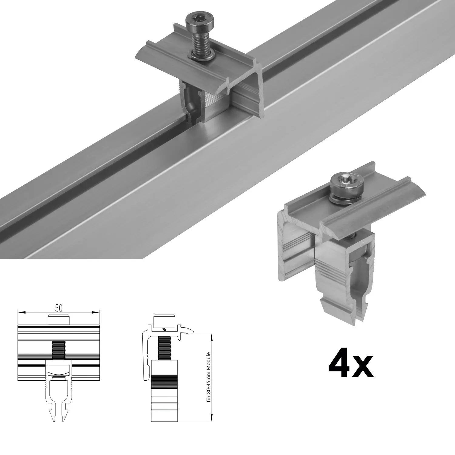 Vale Solarmodul-Halterungs-Set für Ziegeldächer (2 Panele) Vale Solarmodul-Halterungs-Set für Ziegeldächer (2 Panele)