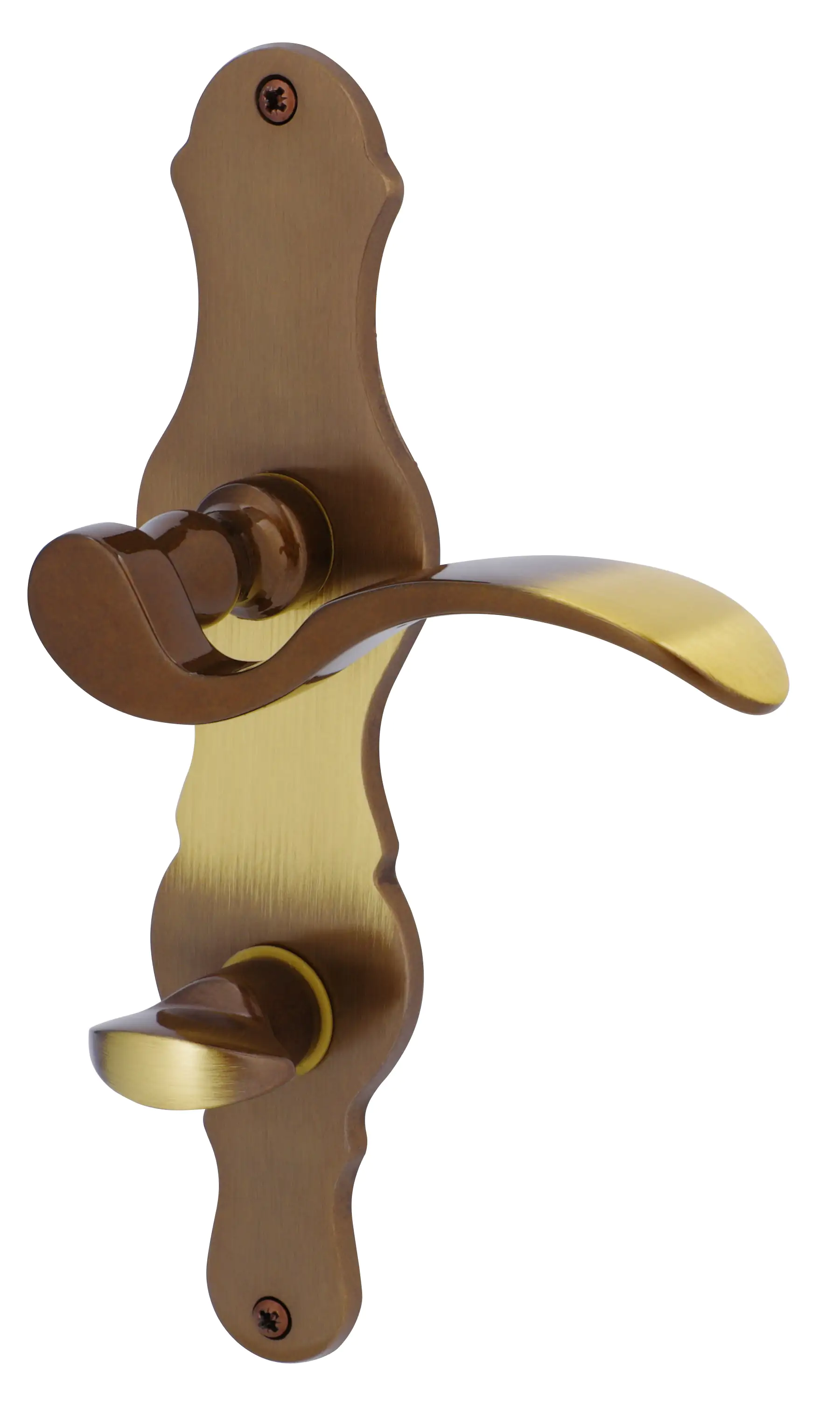 Alpertec WC-Langschildgarnitur Eva Easy Messing bronze verschnörkelt Alpertec WC-Langschildgarnitur Eva Easy Messing bronze verschnörkelt