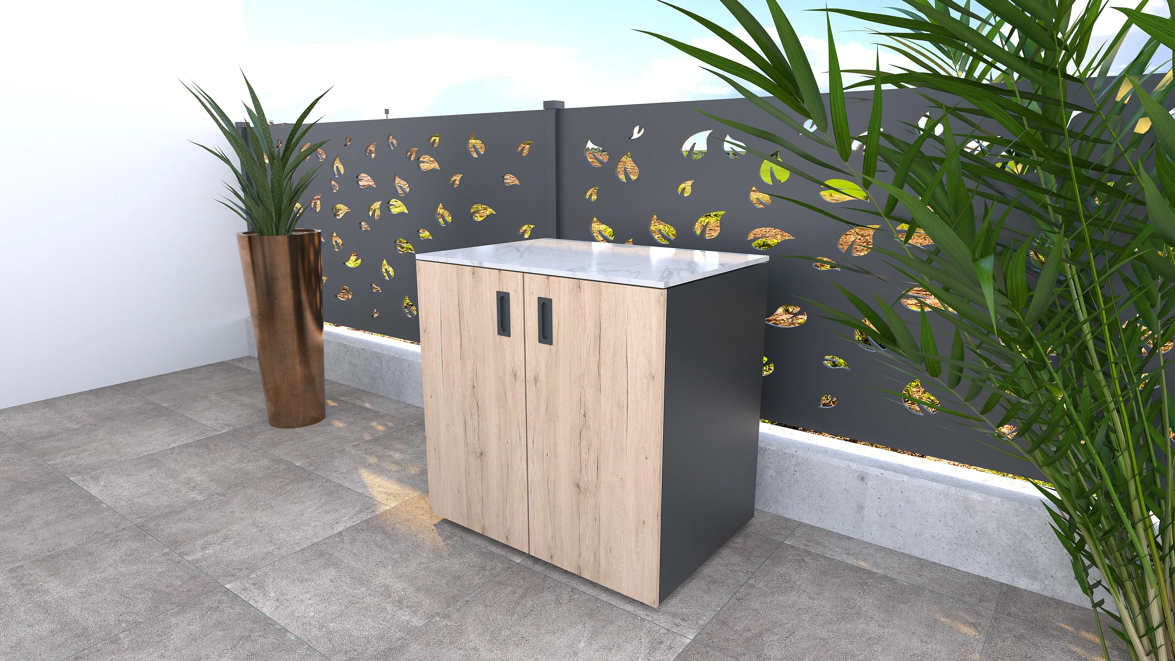 Bellano Living Element für Outdoorküchen inkl. 2 Türen eiche