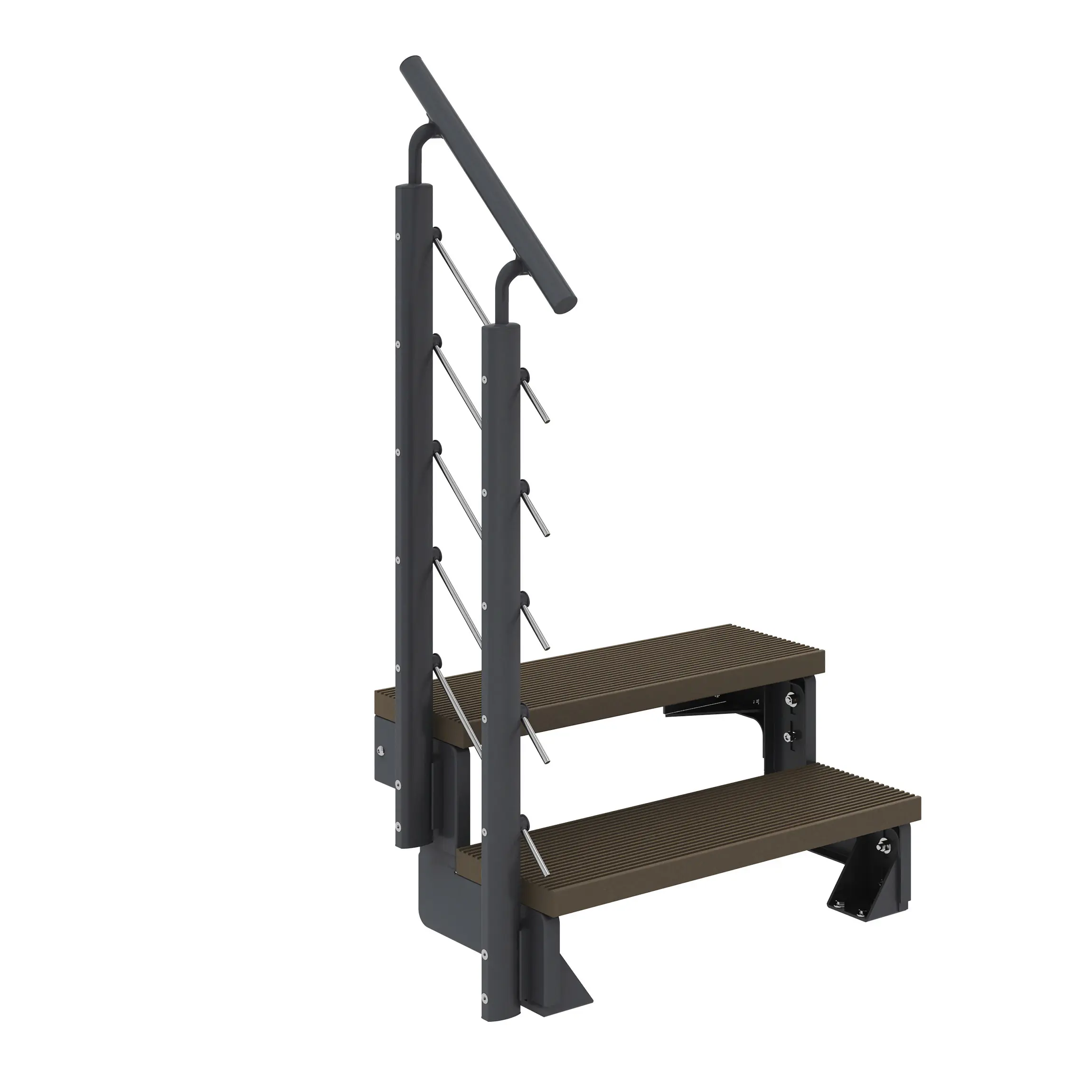 Dolle Außentreppe Trimax Gardentop 2 Stufen 80 cm inkl. einseitigem Geländer dunkelbraun