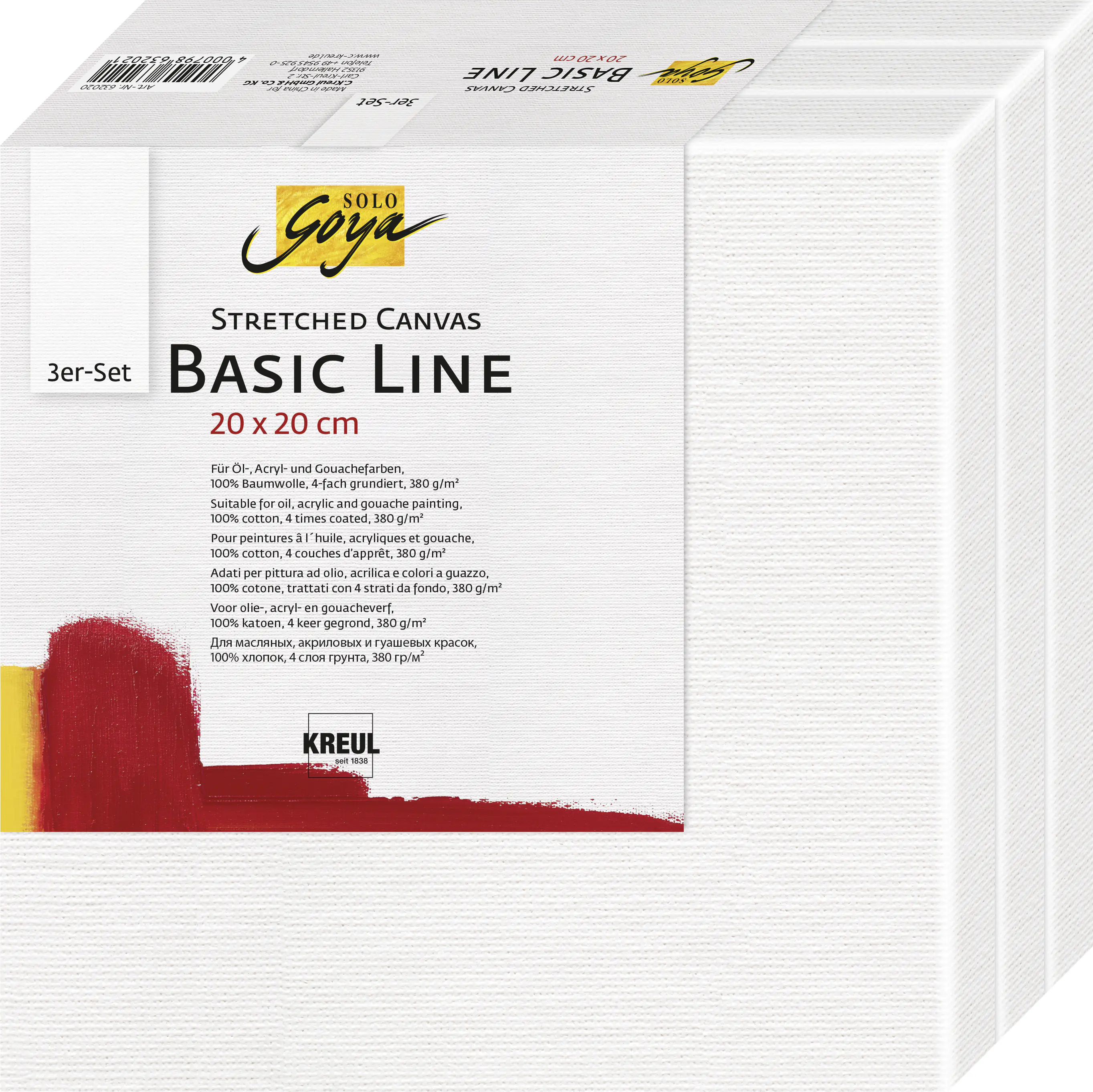 Solo Goya Keilrahmen 20 x 20 cm Basic Line Streched Canvas 3er Set Solo Goya Keilrahmen 20 x 20 cm Basic Line Streched Canvas 3er Set