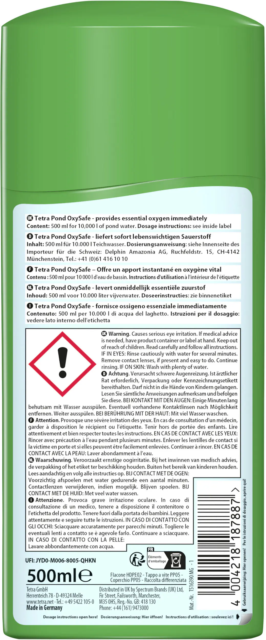 Tetra Pond Oxy Safe 500 ml