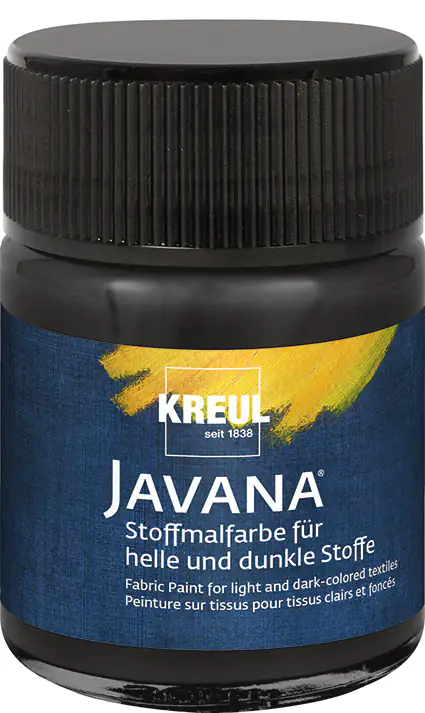 Kreul Javana Stoffmalfarbe für helle und dunkle Stoffe schwarz 50 ml Kreul Javana Stoffmalfarbe für helle und dunkle Stoffe schwarz 50 ml