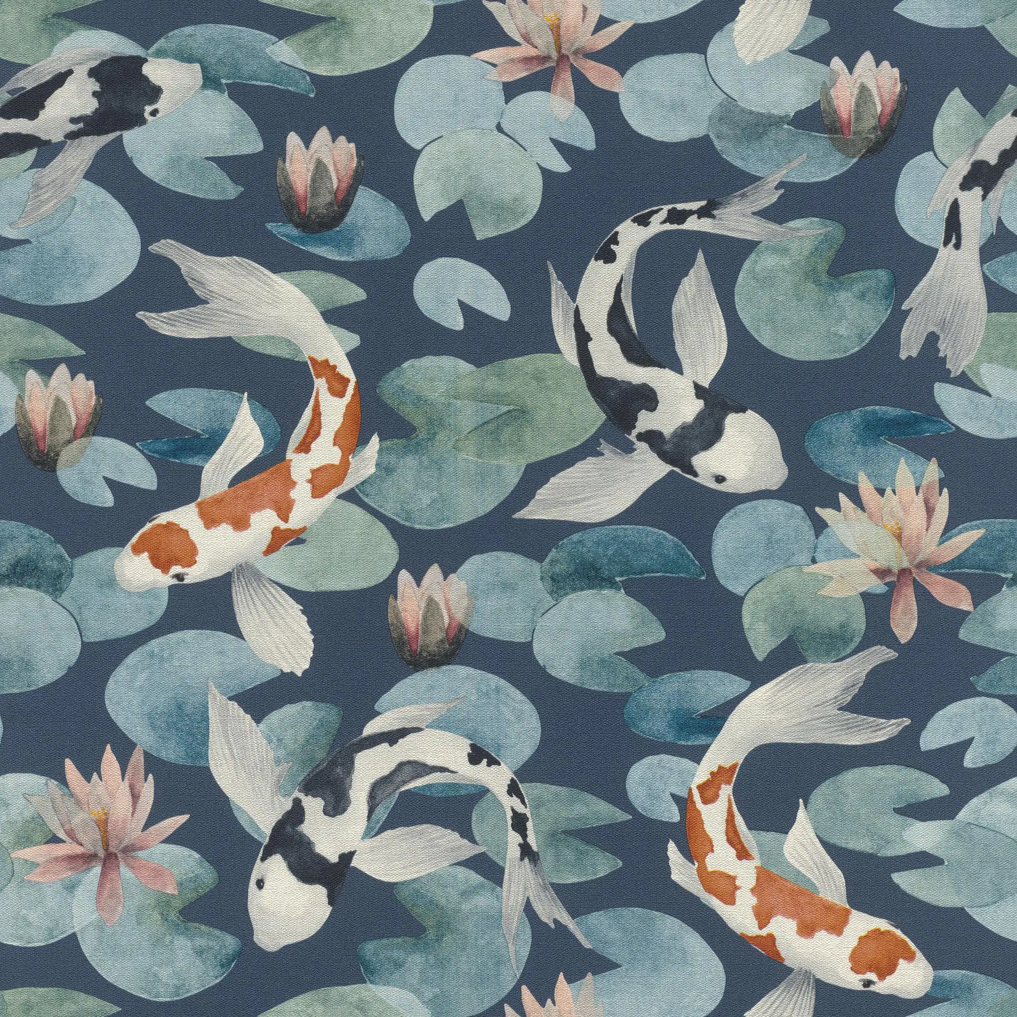 Rasch Vliestapete 409444 Kimono koifische blau, 10,05 x 0,53 m Rasch Vliestapete 409444 Kimono koifische blau, 10,05 x 0,53 m