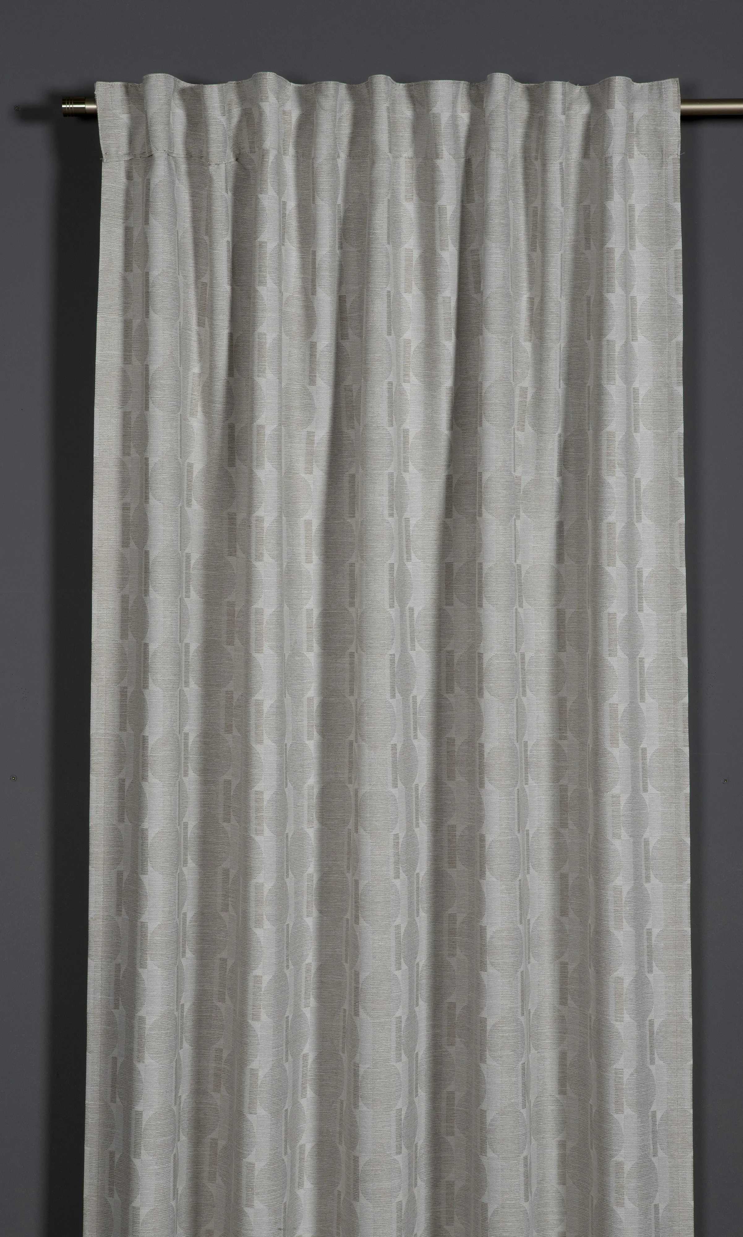 Sehlbach Fertigschal mit Gardinenband Jacquard Kreise 135 x 245 cm beige