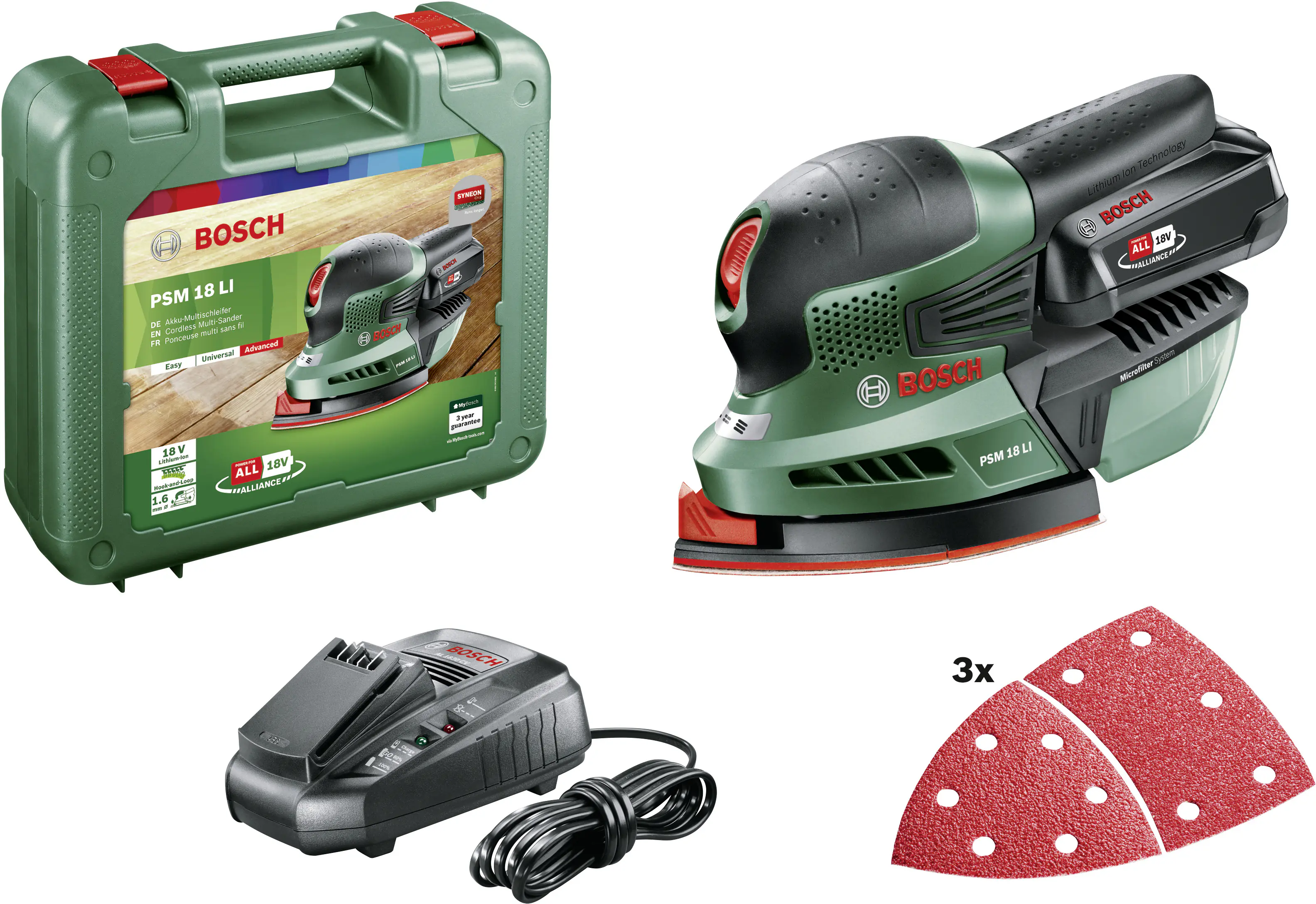 Bosch Akku-Multischleifer PSM 18 LI 18 V 2,5 Ah mit Akku & Ladegerät