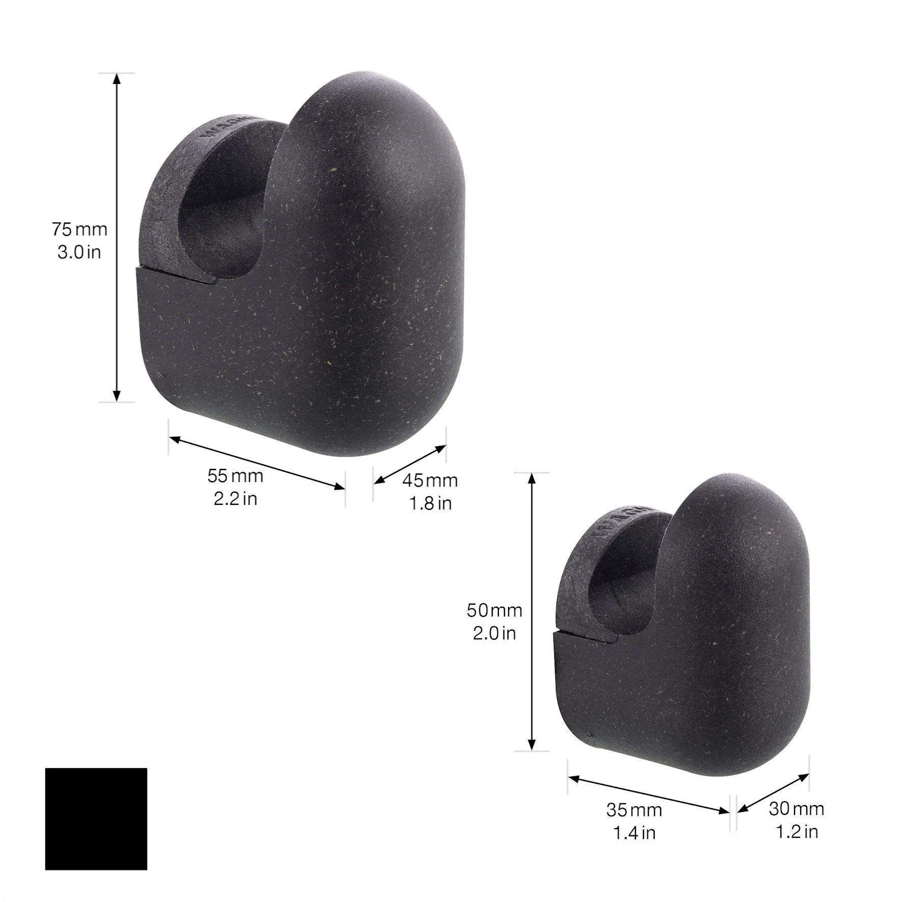 Wagner Wandhaken-Set hooks4home Pill Tragkraft bis 2 kg Bio Kunststoff schwarz 2 Größen 4 Stück