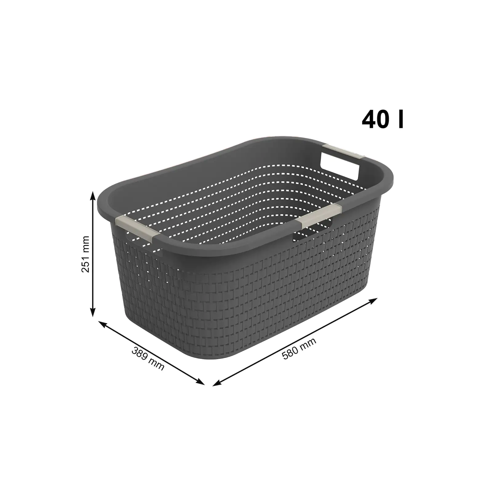 Rotho Wäschekorb Country, 40 L anthrazit Rotho Wäschekorb Country, 40 L anthrazit