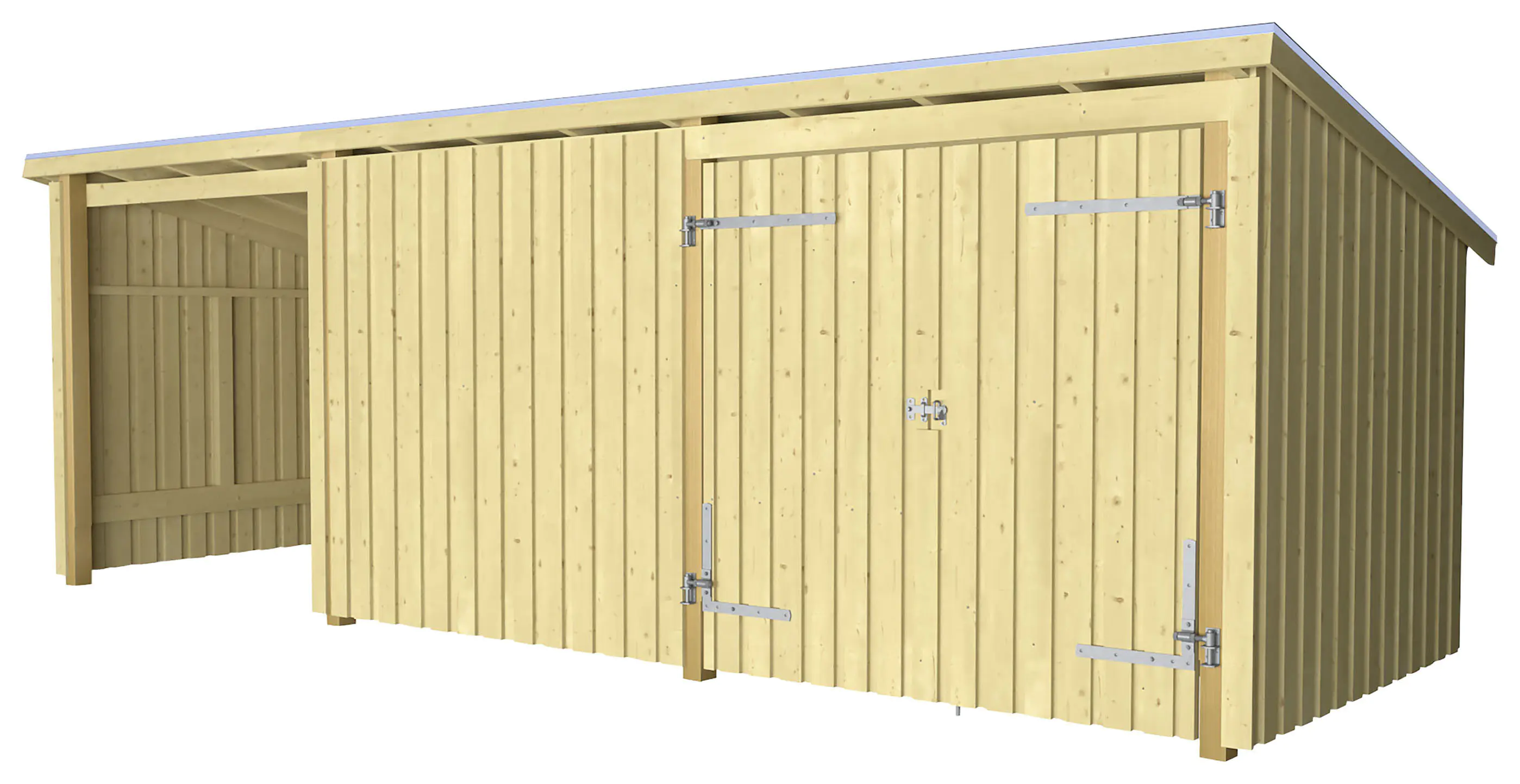 Plus Gartenhaus Nordic Multi 619 x 208 cm natur mit Doppeltür, Dachpappe Plus Gartenhaus Nordic Multi 619 x 208 cm natur mit Doppeltür, Dachpappe