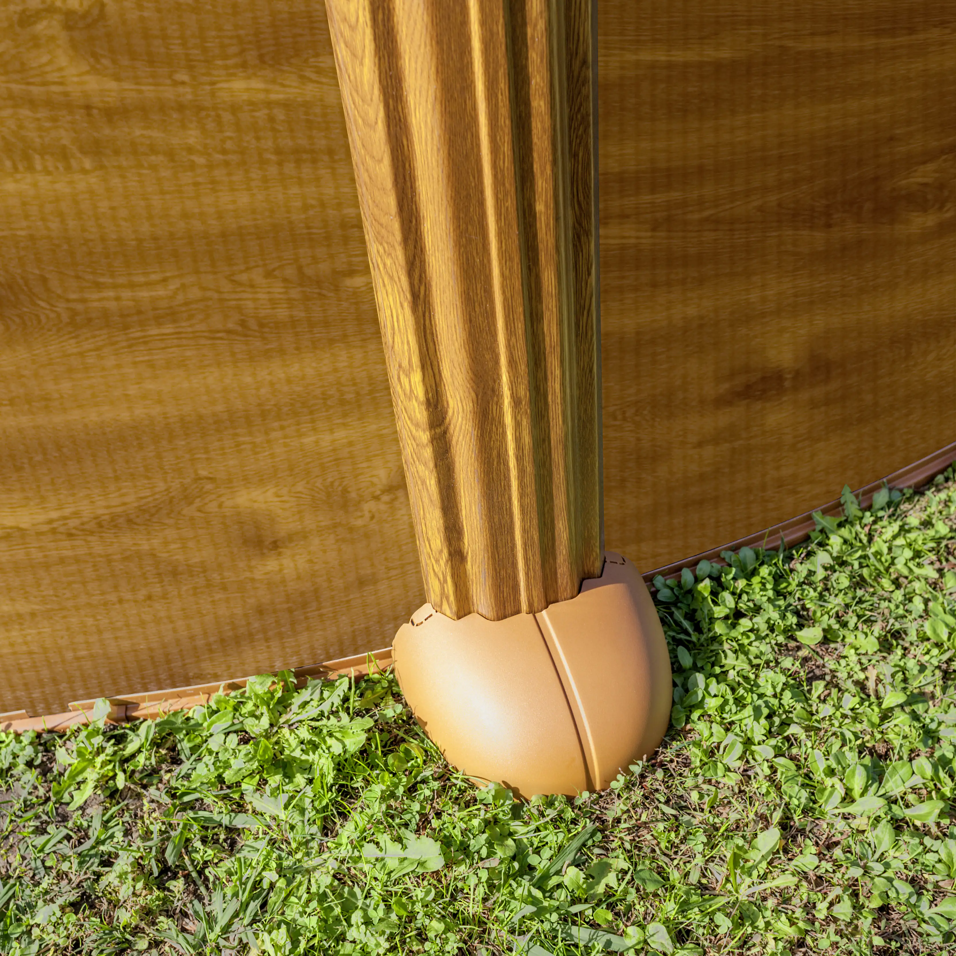 Gre Stahlwandpool Mauritius rund Ø 350 x 132 cm Holzdekor