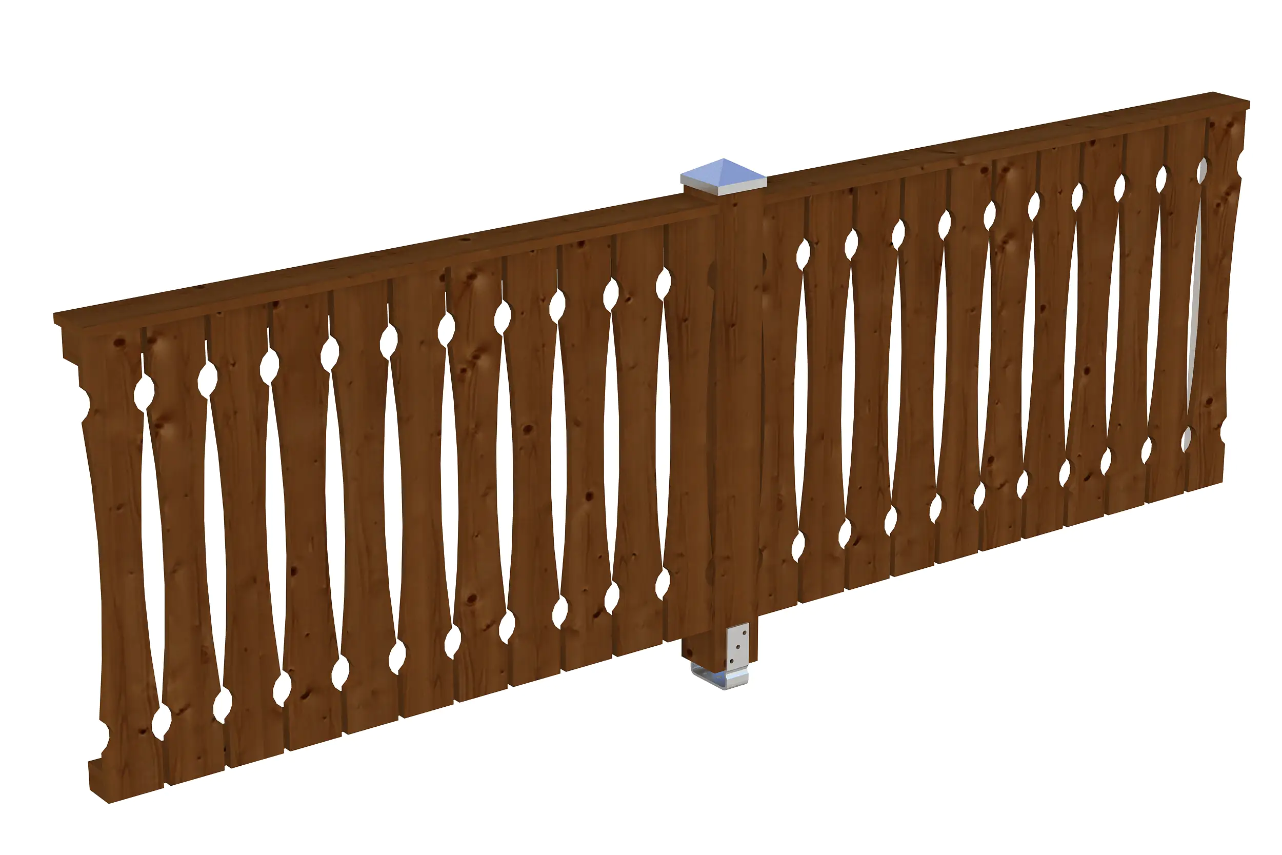 SKAN HOLZ Brüstung Balkonschalung 305 x 96 cm, Fichte, lasiert in Nussbaum