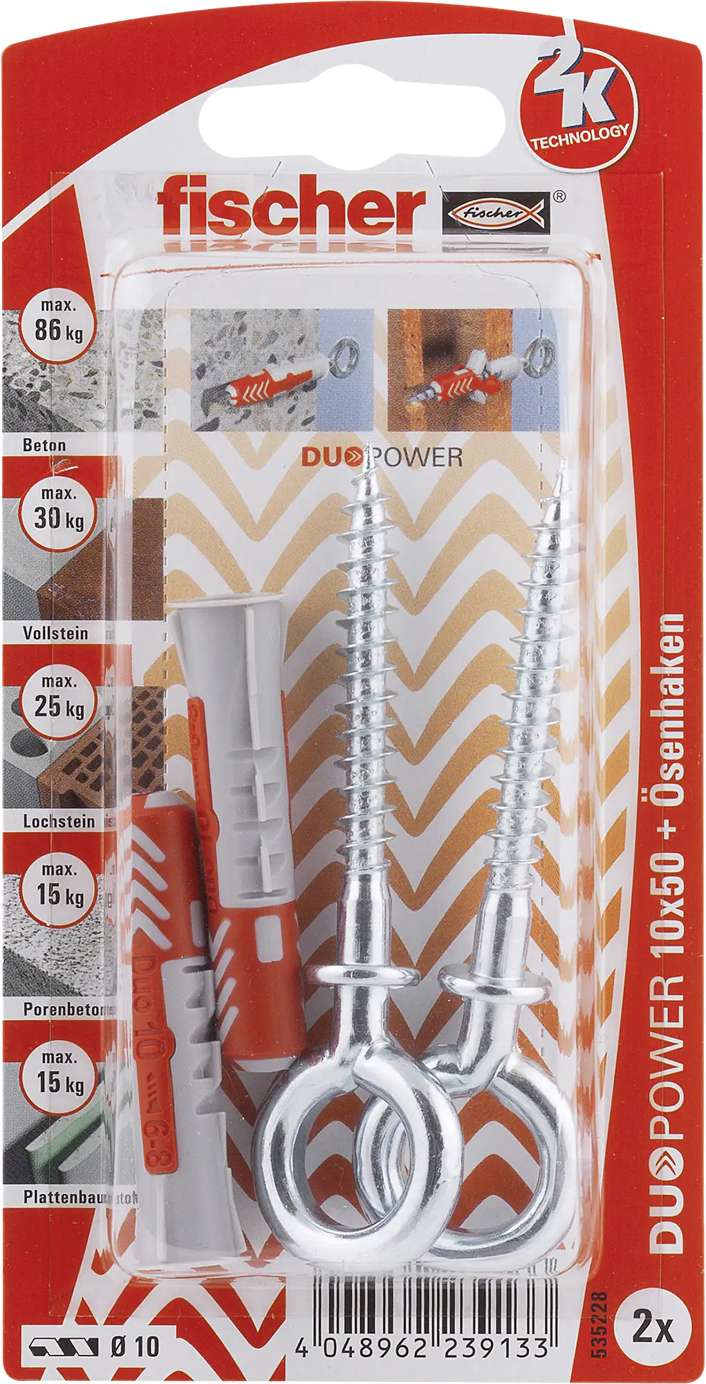 Fischer Dübel Duopower Fischer Dübel-Set Duopower 10.0 x 50 mm - 2 Stück
