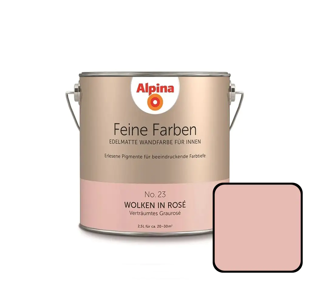 Alpina Feine Farben No. 23 Wolken in Rosê 2,5 L verträumtes graurosé edelmatt Alpina Feine Farben No. 23 Wolken in Rosê 2,5 L verträumtes graurosé edelmatt