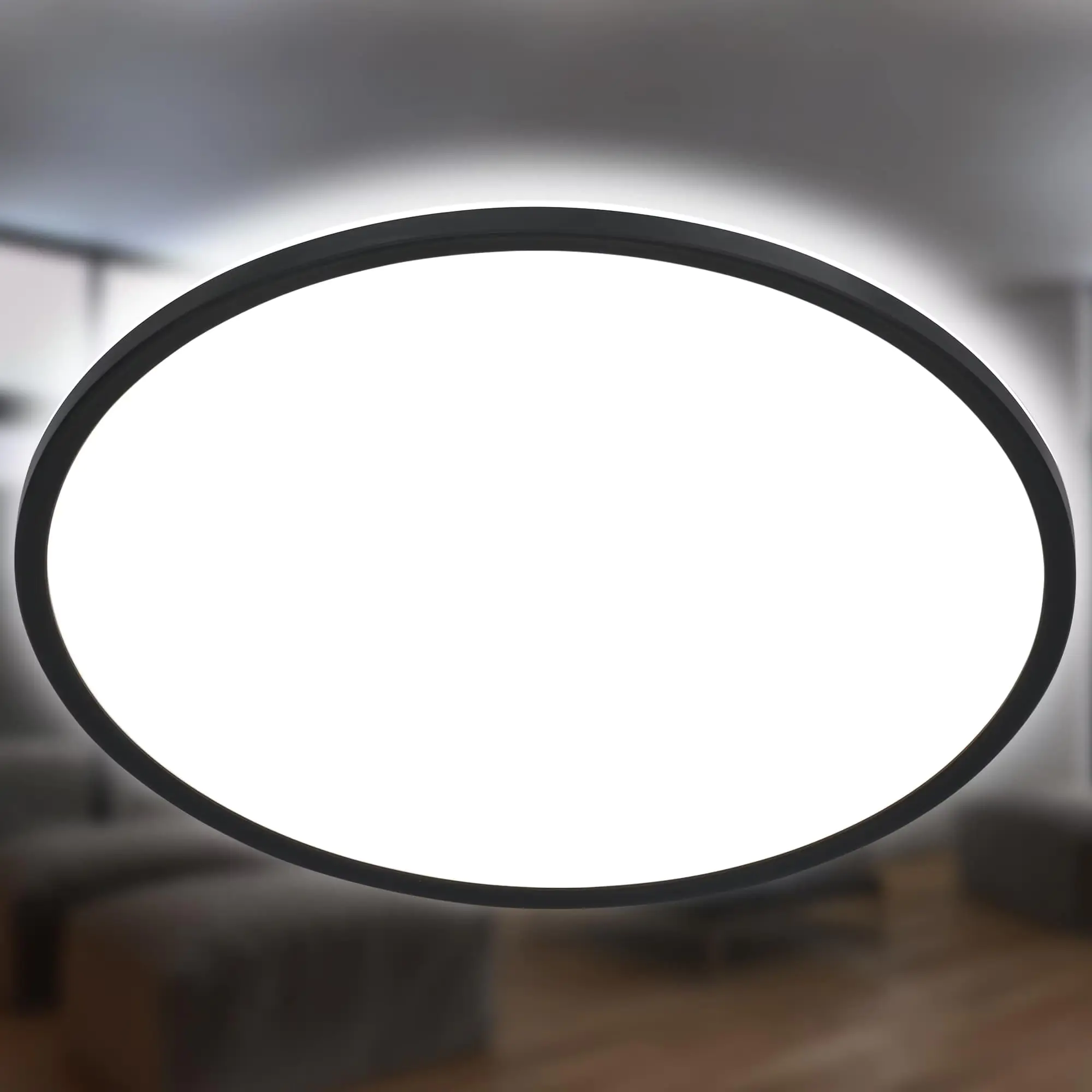 Briloner LED Panel Slim Ø 48 cm, schwarz, utraflach Briloner LED Panel Slim Ø 48 cm, schwarz, utraflach