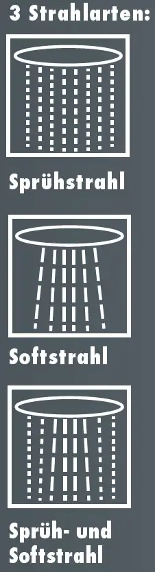 Primaster Handbrause Milan 3 Strahlarten, chrom