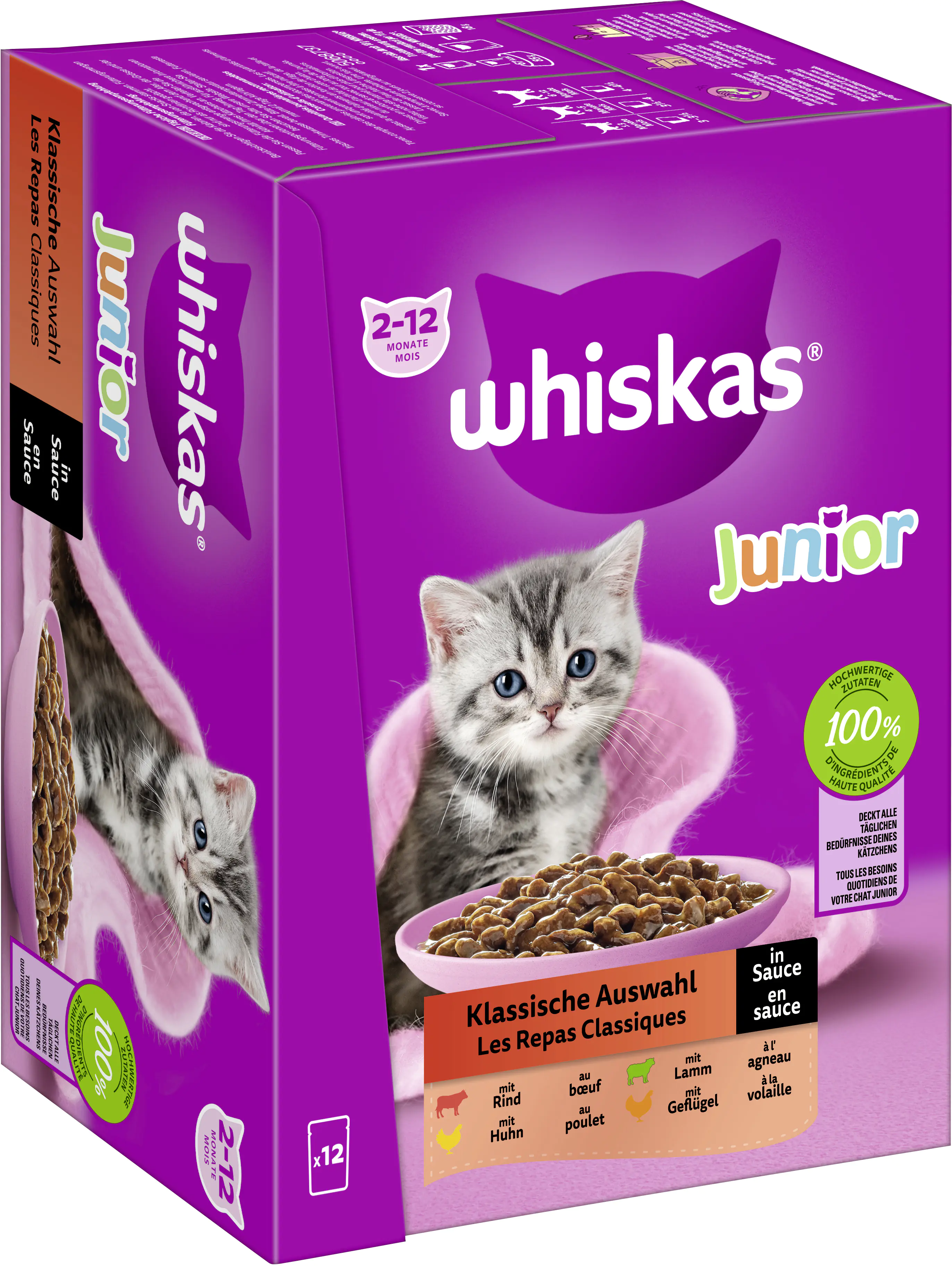 Whiskas Mulitpack Junior klassische Auswahl in Sauce Katzenfutter 12 x 85 g Whiskas Mulitpack Junior klassische Auswahl in Sauce Katzenfutter 12 x 85 g