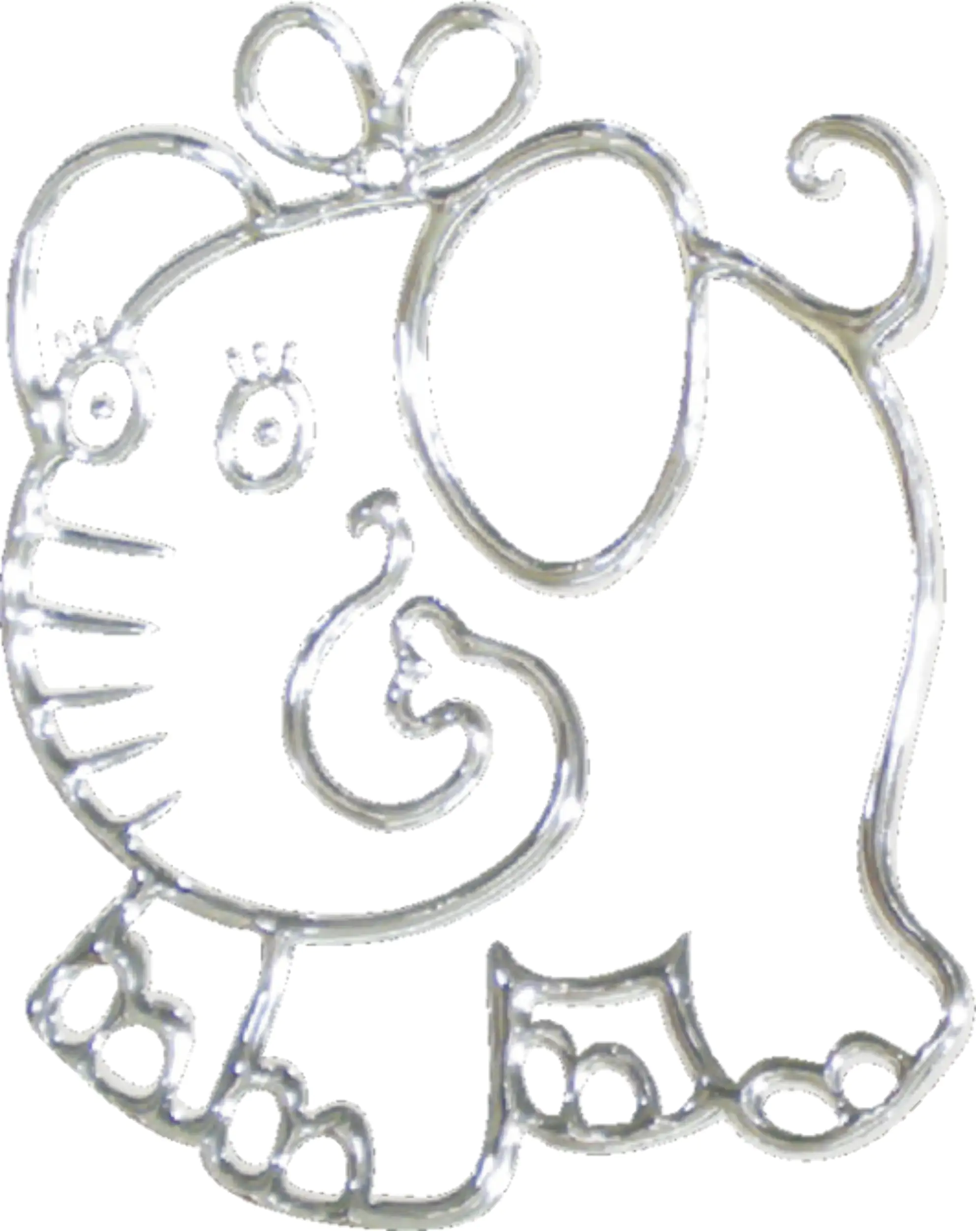 Hermann Schütz 3D-Chrome-Sticker Elefant 100x75mm