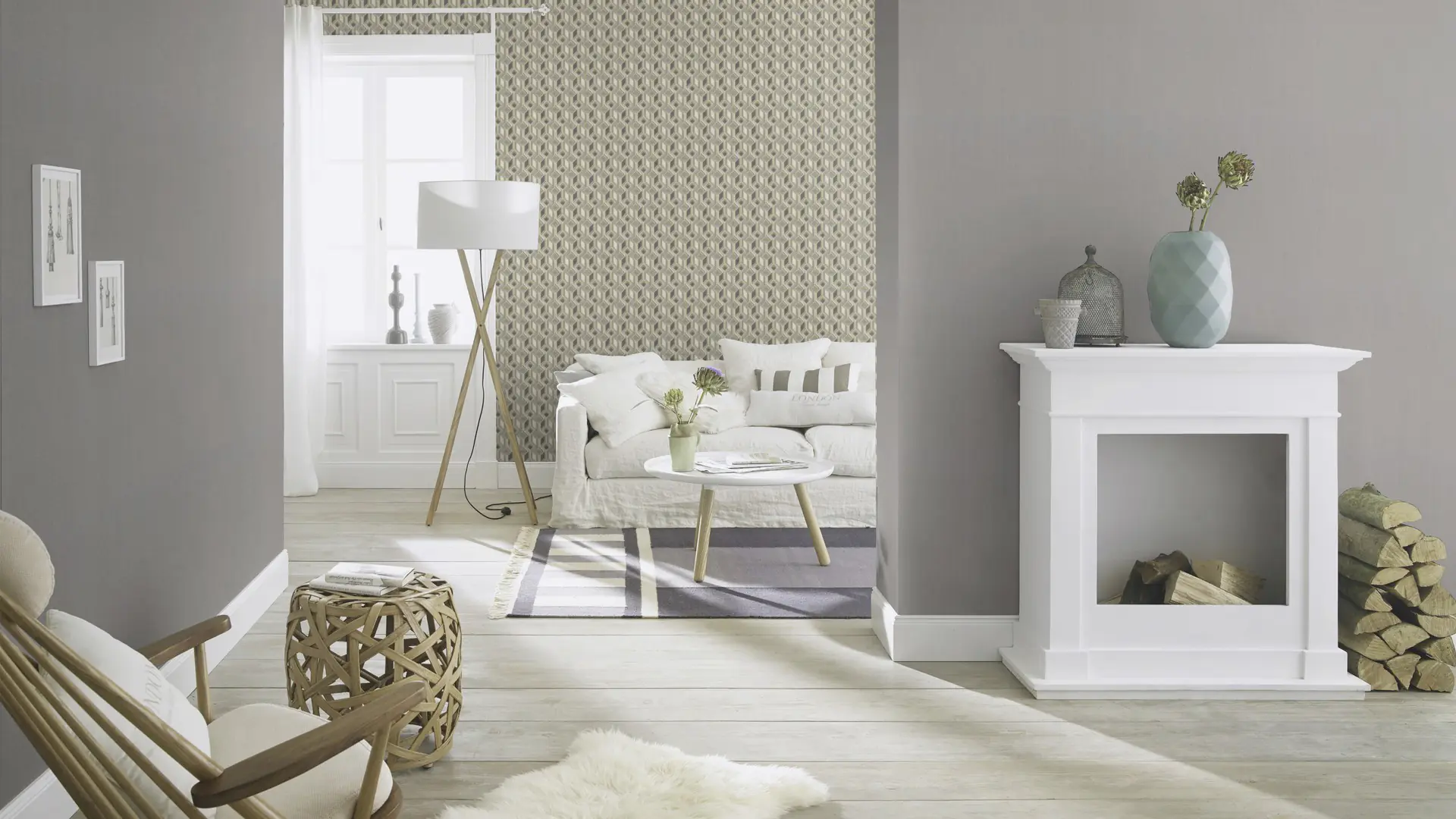 Rasch Vliestapete 746068 Grau-Dunkelgrau Uni 10,05 m x 0,53 m