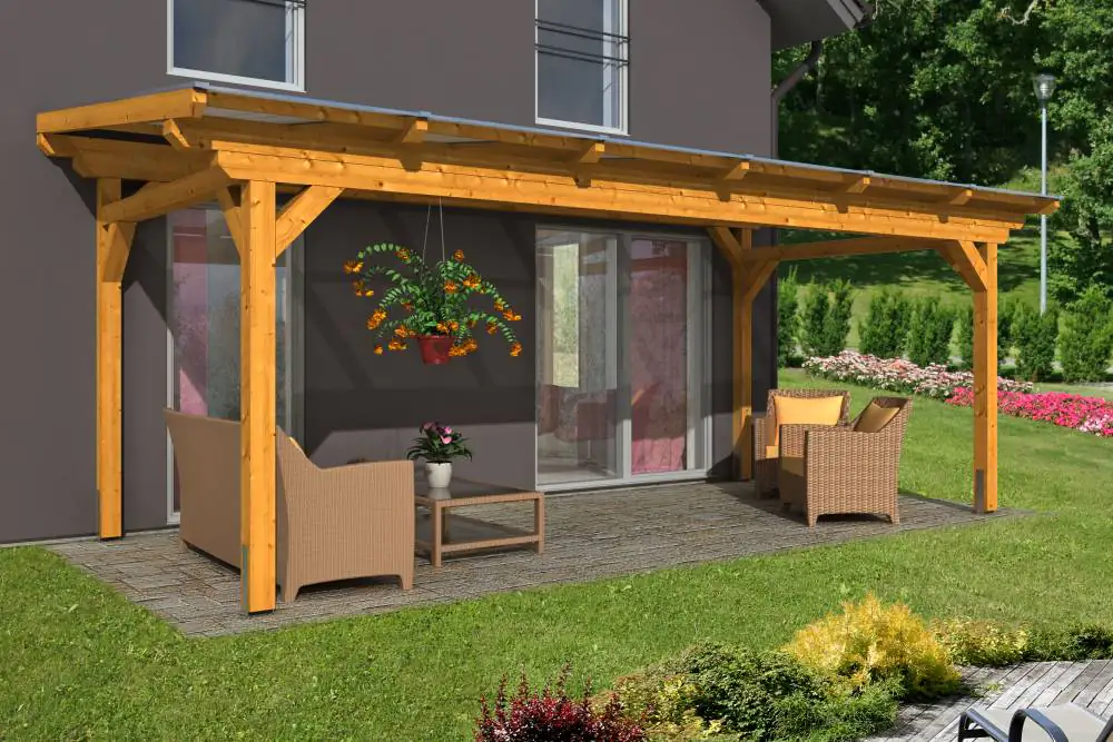 SKAN HOLZ Terrassenüberdachung Sanremo 648 x 250 cm Leimholz