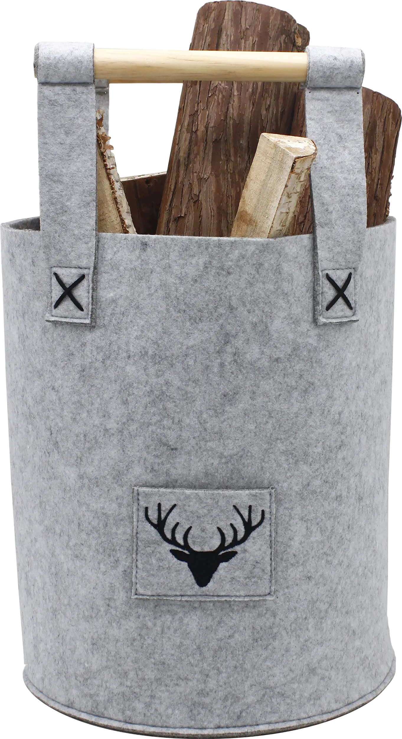 TrendLine Holzkorb Filz  28 x 35 cm grau