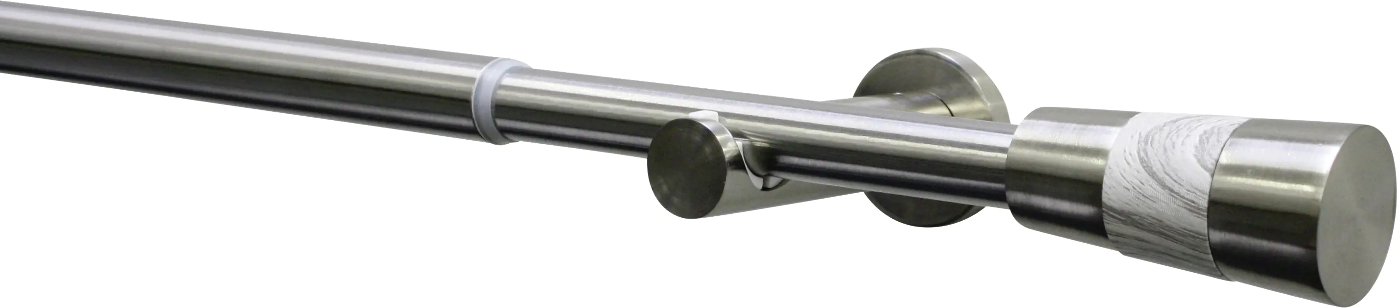Gardinia Endstück für Gardinenstange Konus für Ø 16-19 mm Edelstahloptik-Holzoptik-Grau