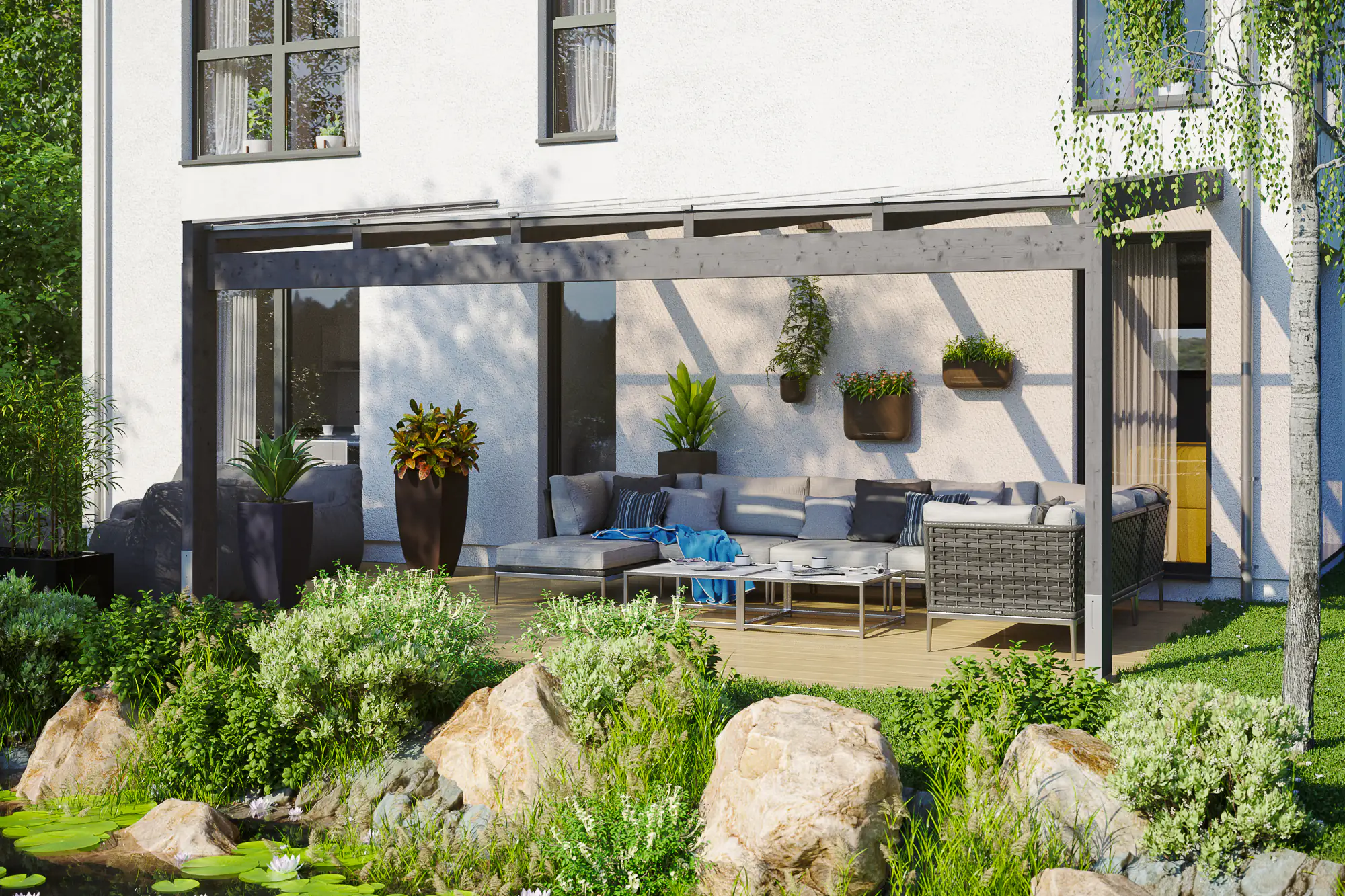 SKAN HOLZ Terrassenüberdachung Novara 557 x 359 cm Leimholz